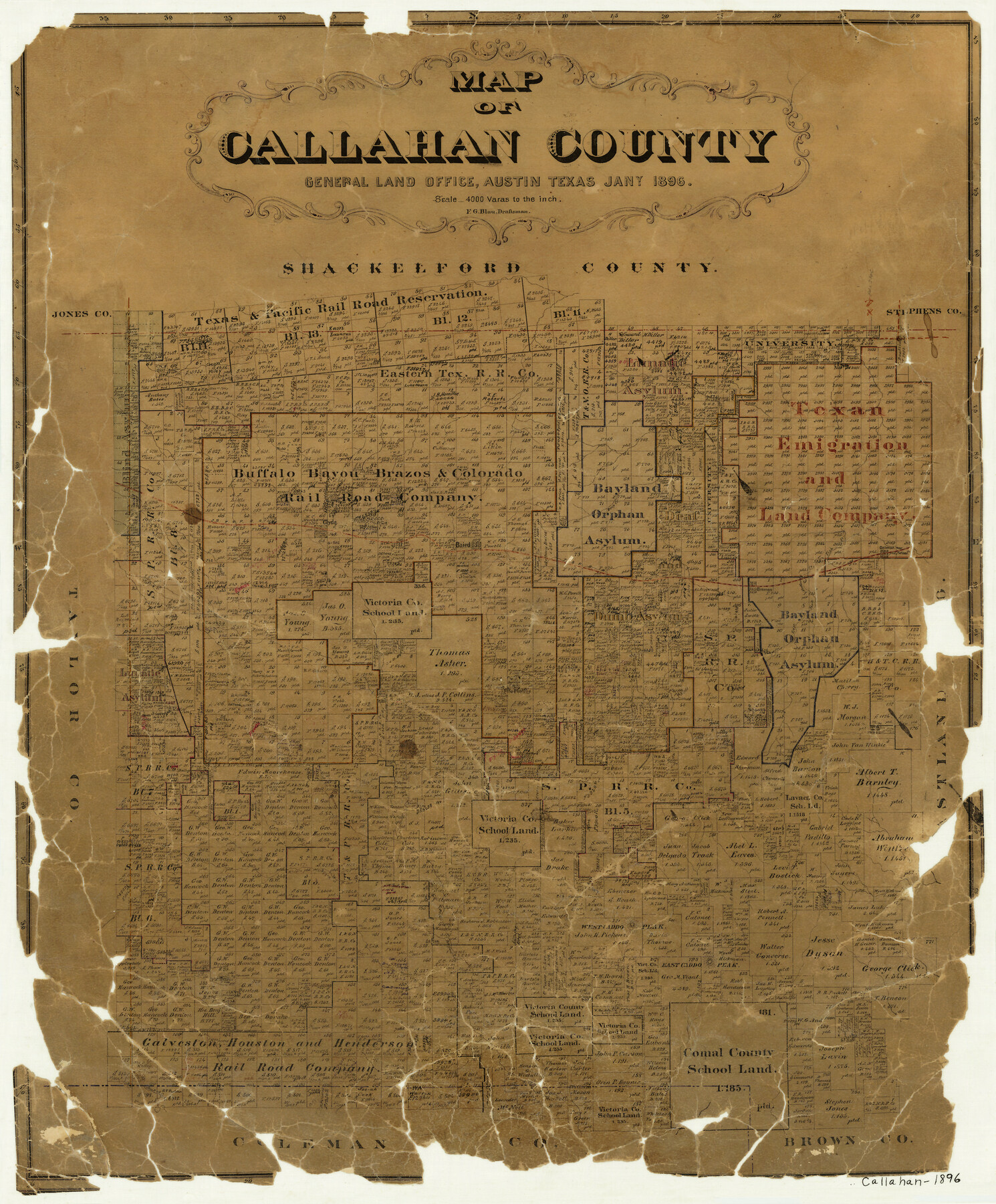 3363, Map of Callahan County, General Map Collection