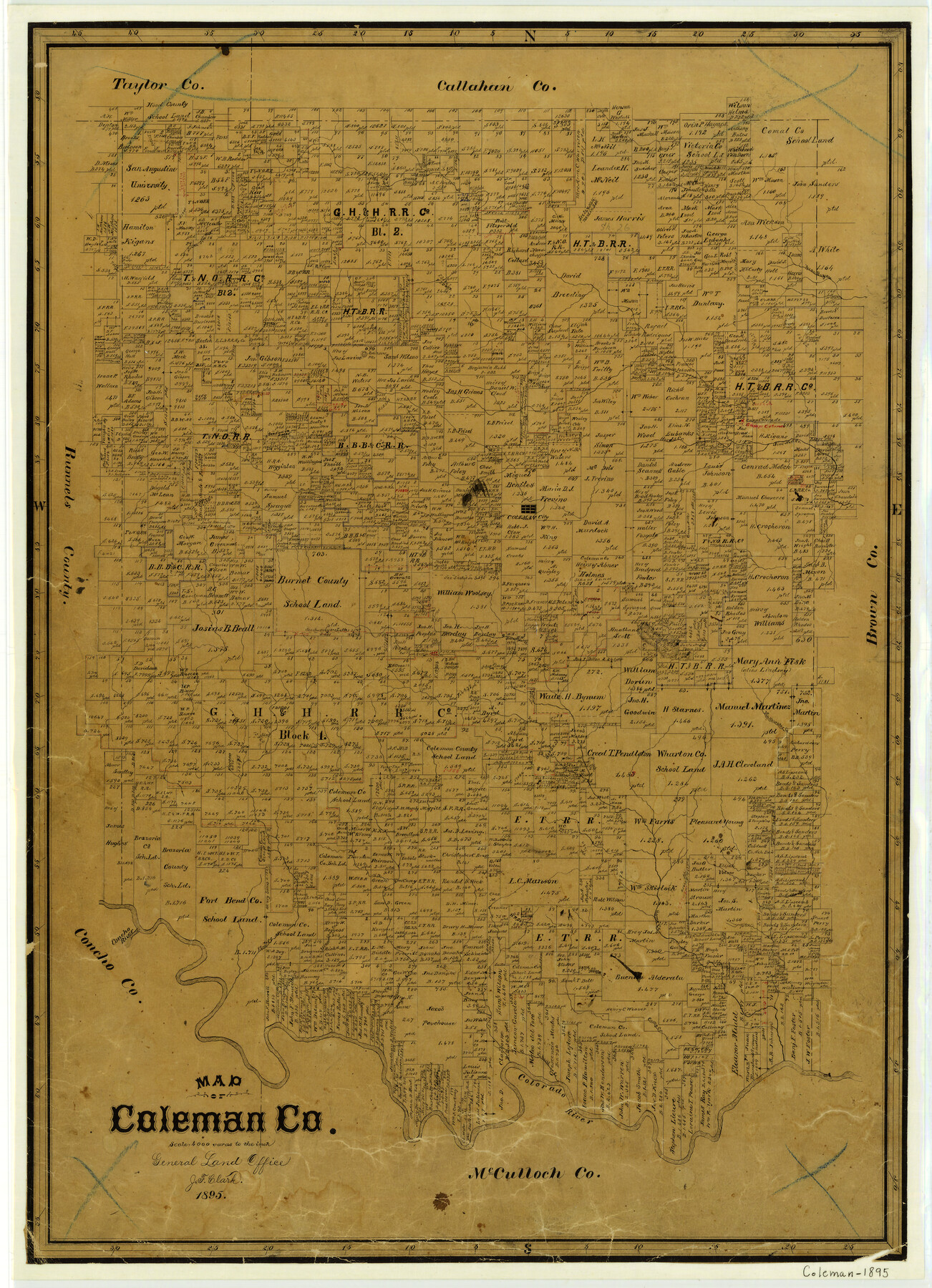 Map of Coleman County | 3415, Map of Coleman County, General Map ...