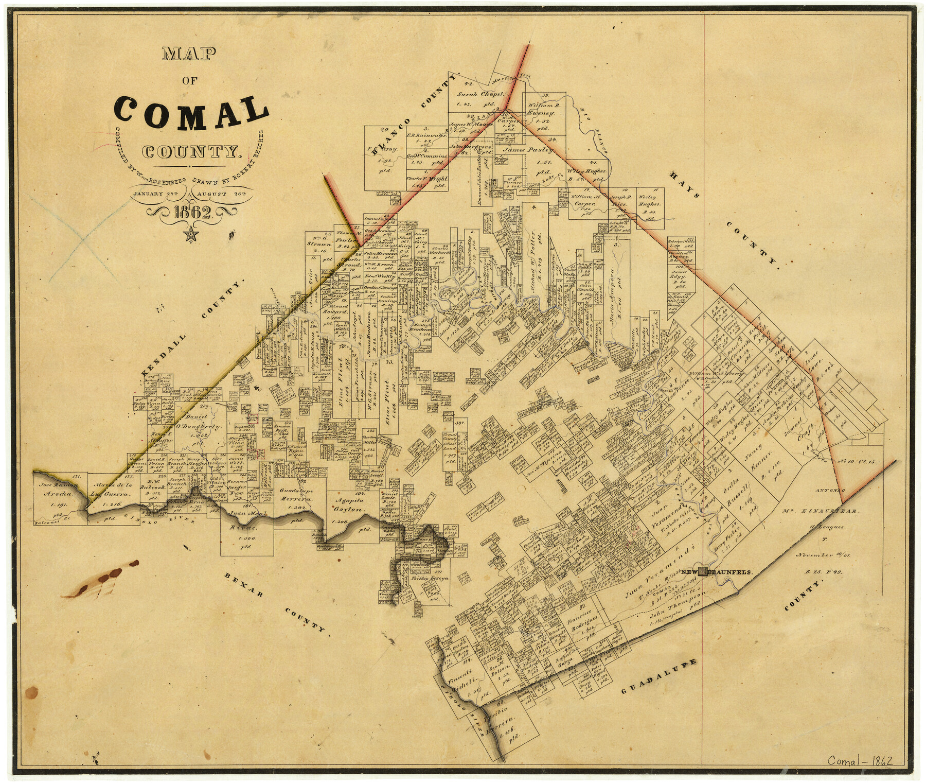 3429, Map of Comal County, General Map Collection

