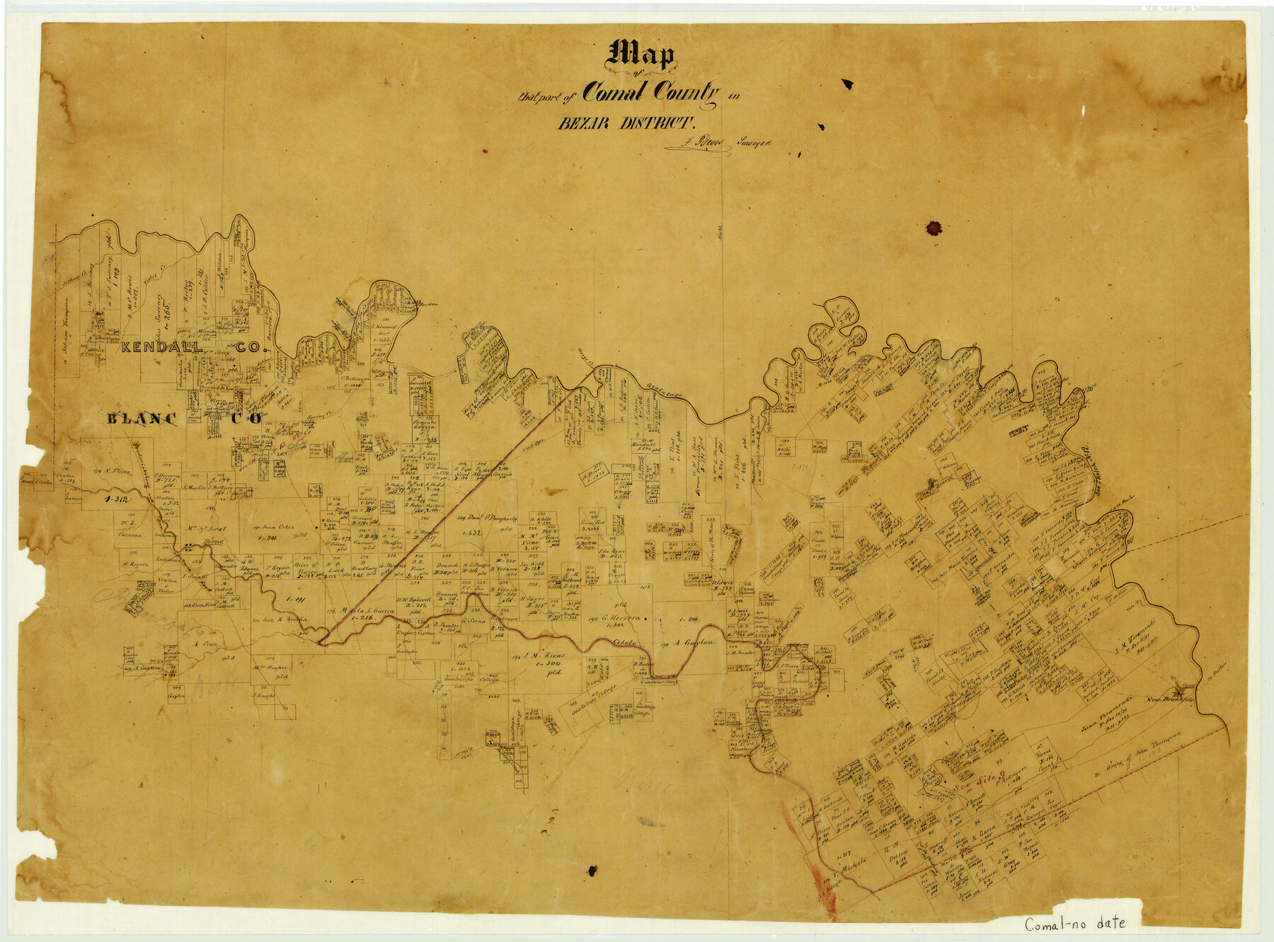 3431, Map of that part of Comal County in Bexar District, General Map Collection