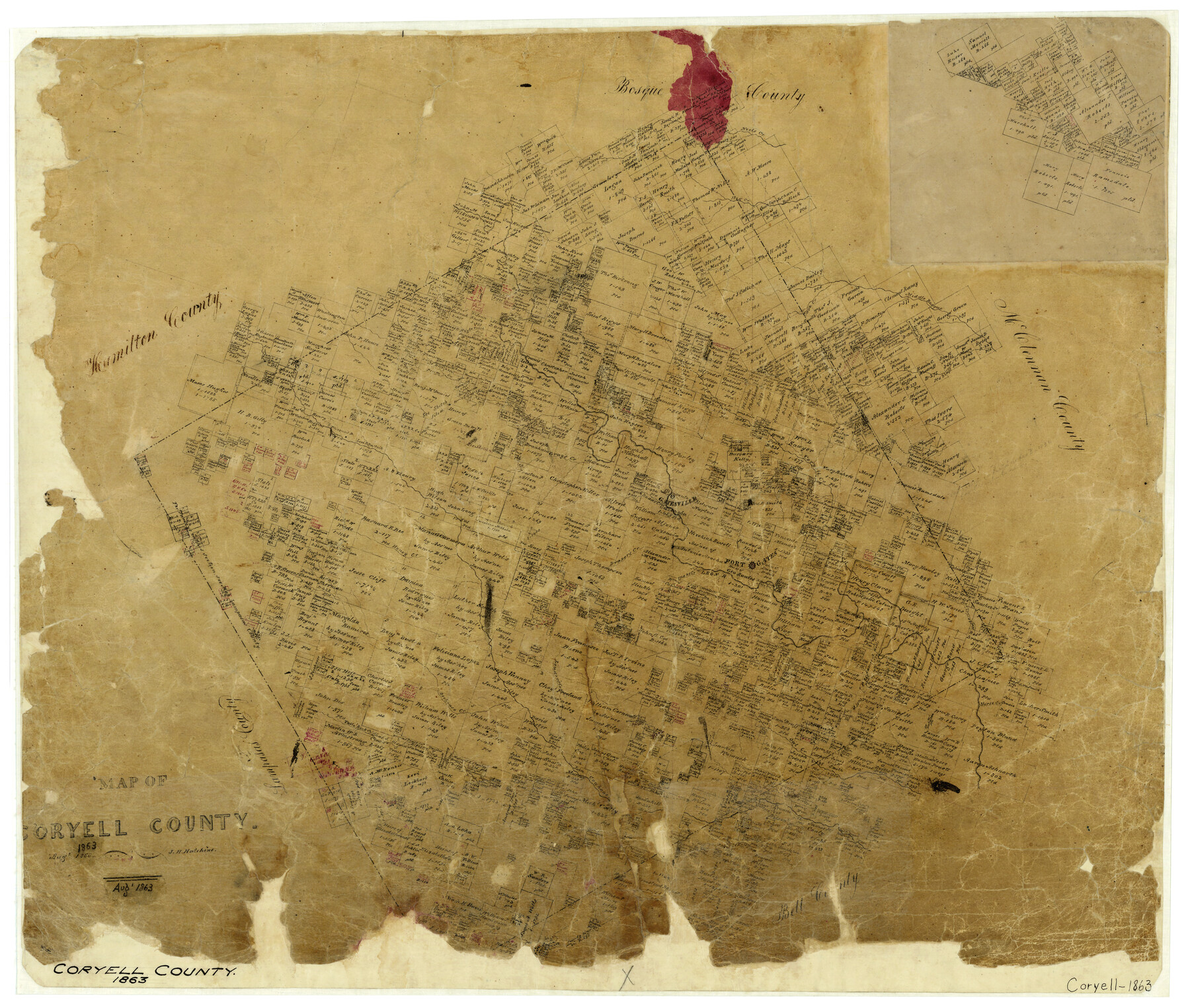 3443, Map of Coryell County, General Map Collection