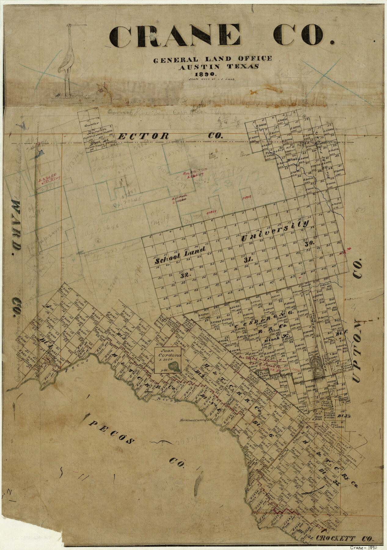 3455, Crane County, General Map Collection