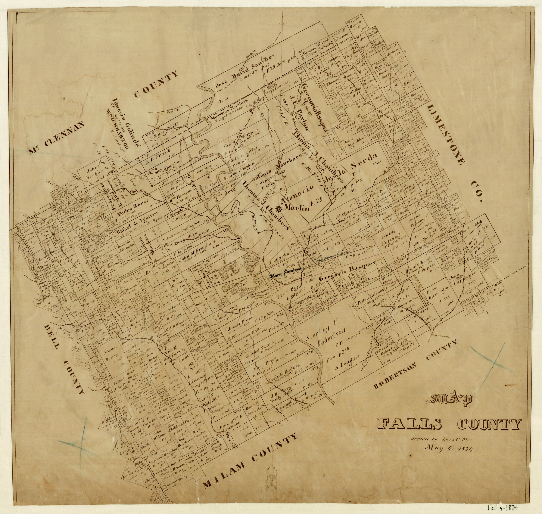 3528, Map of Falls County, General Map Collection