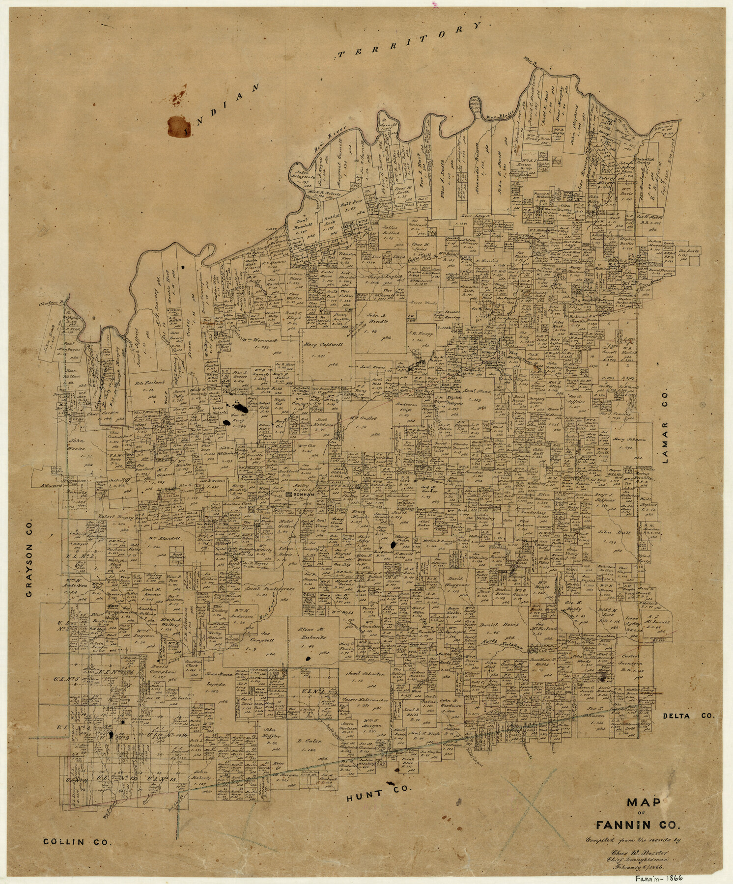 3534, Map of Fannin County, General Map Collection