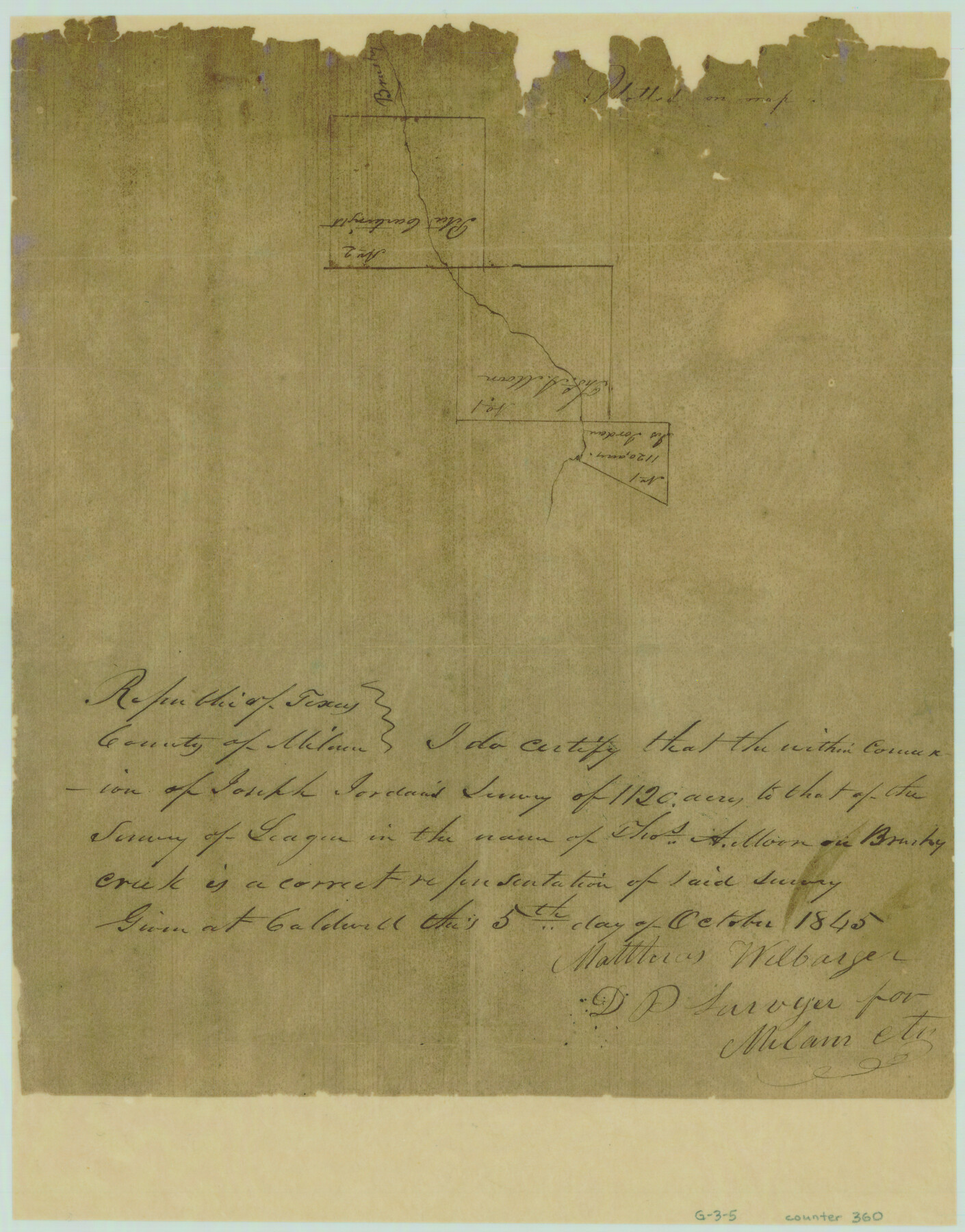 360, [Surveys near Brushy Creek], General Map Collection