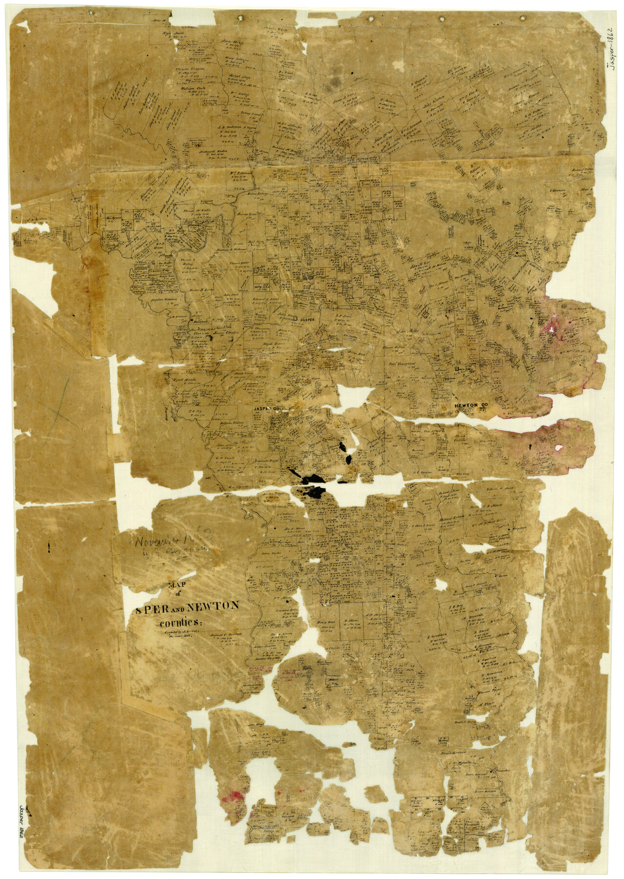 3714, Map of Jasper and Newton Counties, General Map Collection