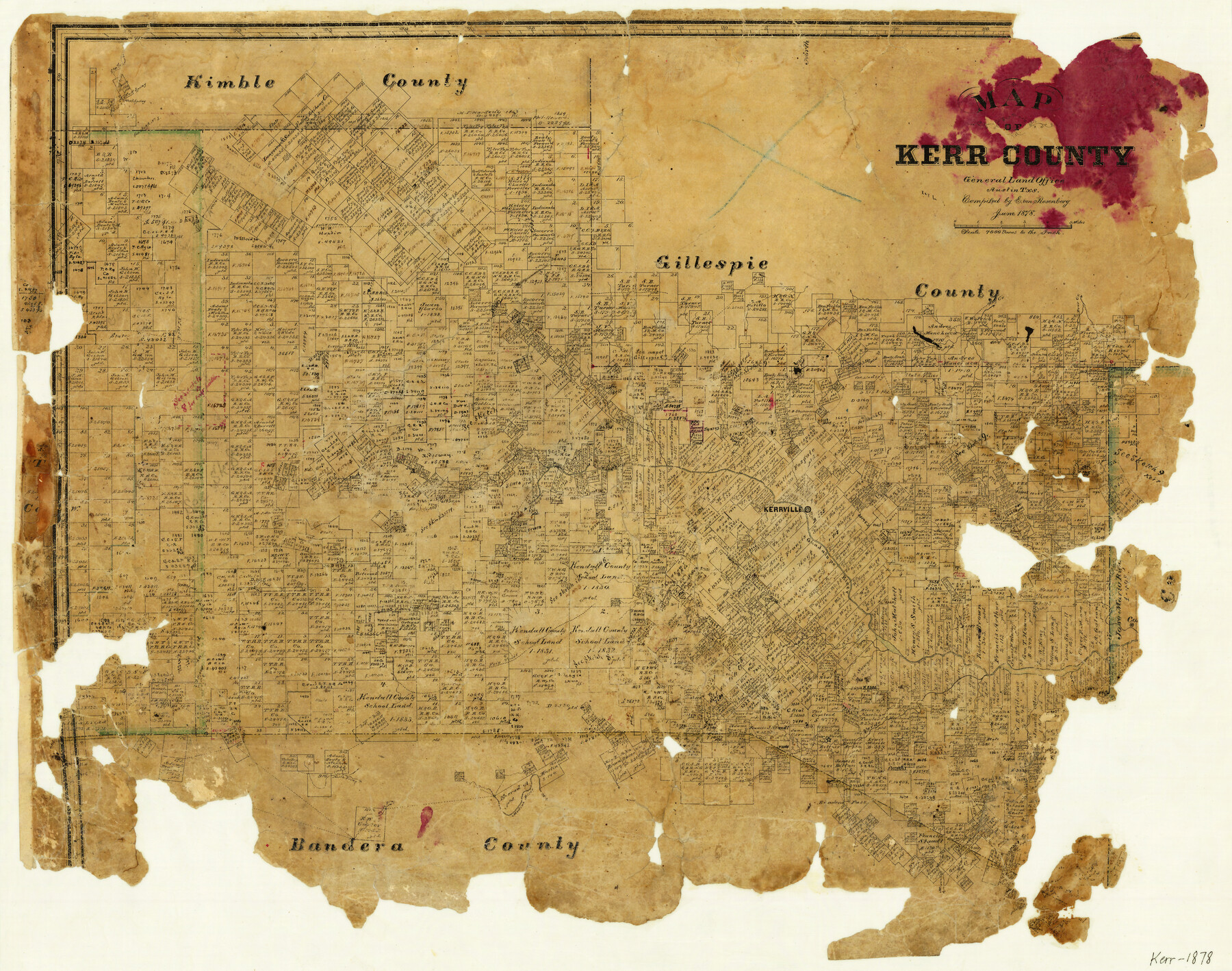 3762, Map of Kerr County, General Map Collection
