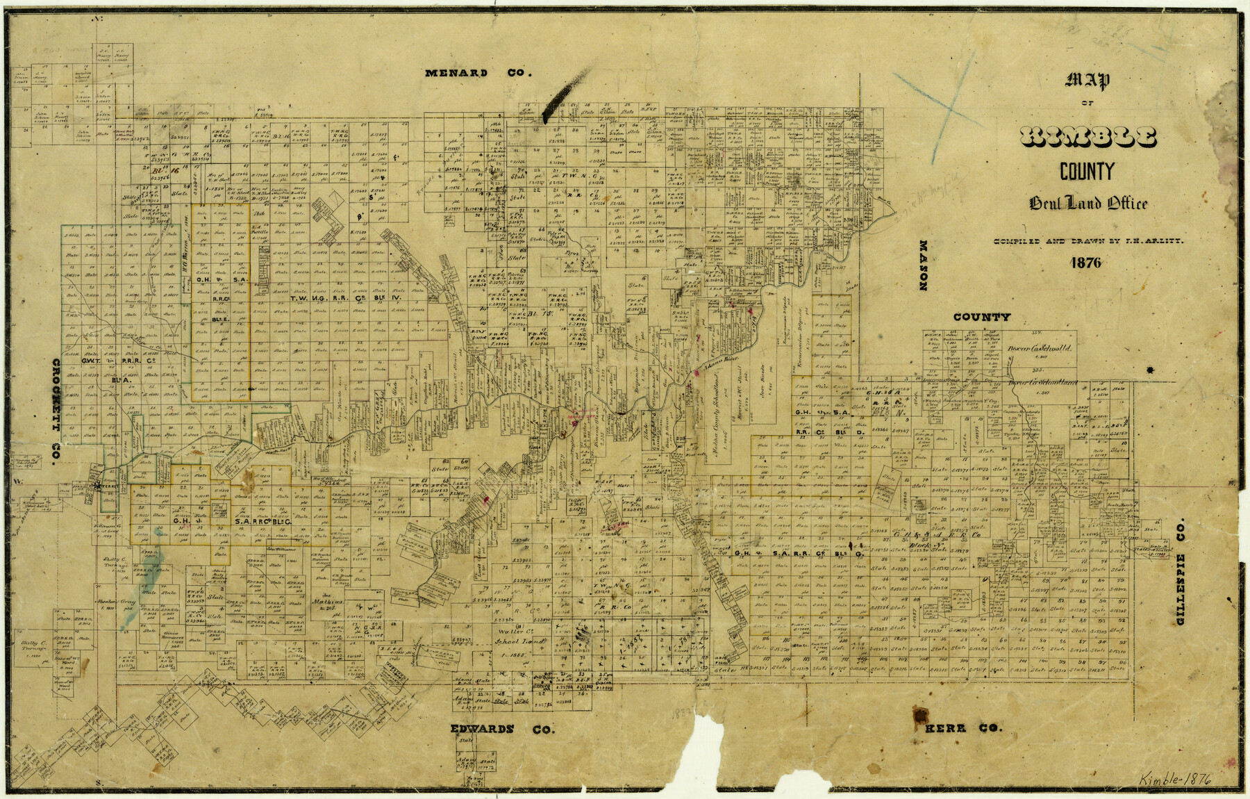 3768, Map of Kimble County, General Map Collection
