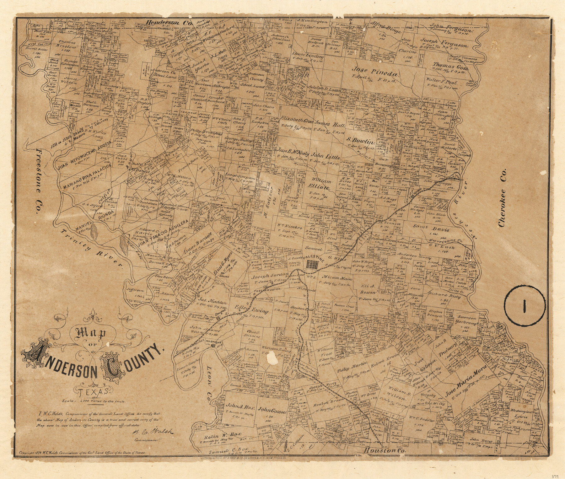 377, Map of Anderson County, Texas, Maddox Collection
