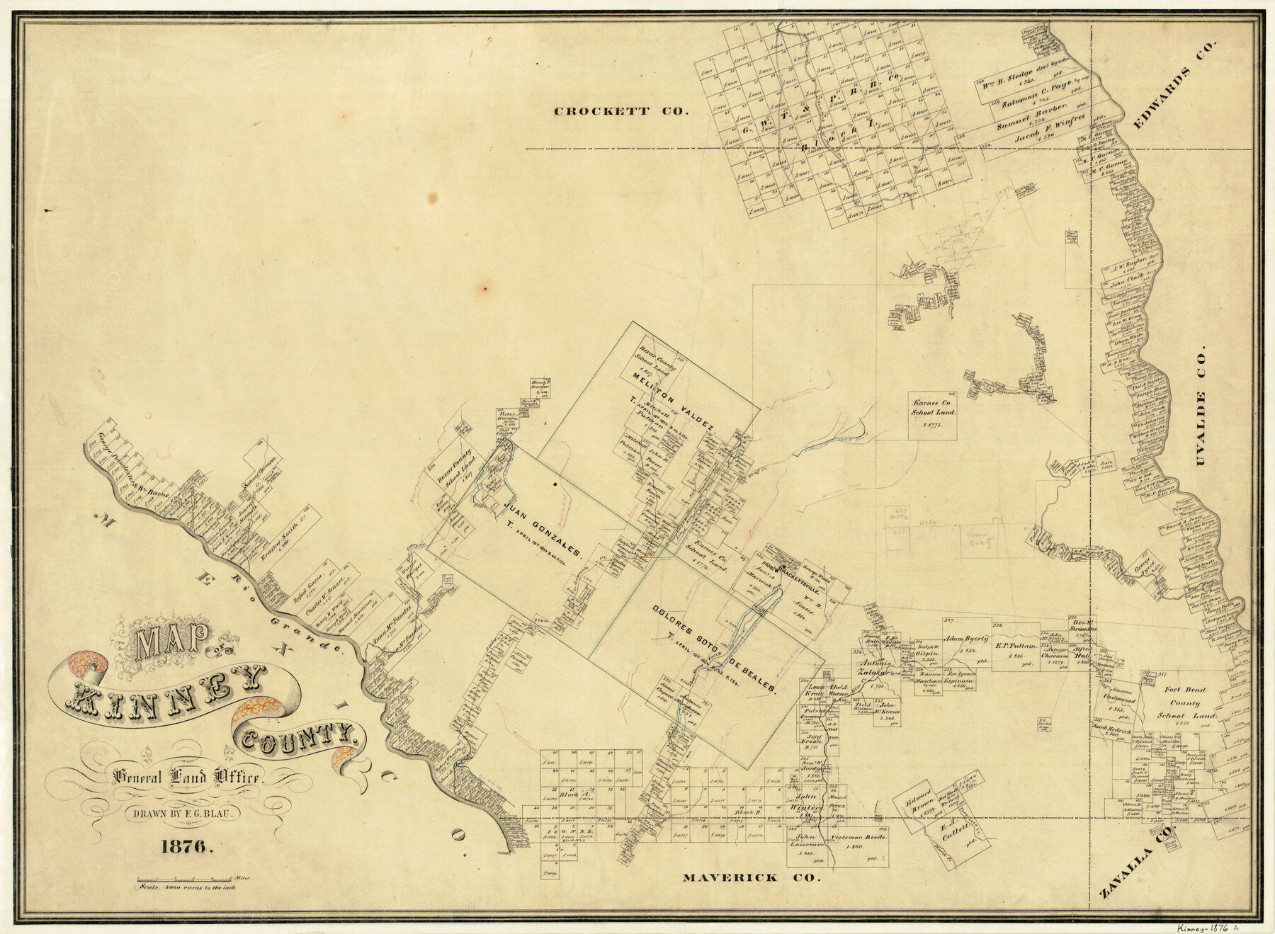 3775, Map of Kinney County, General Map Collection
