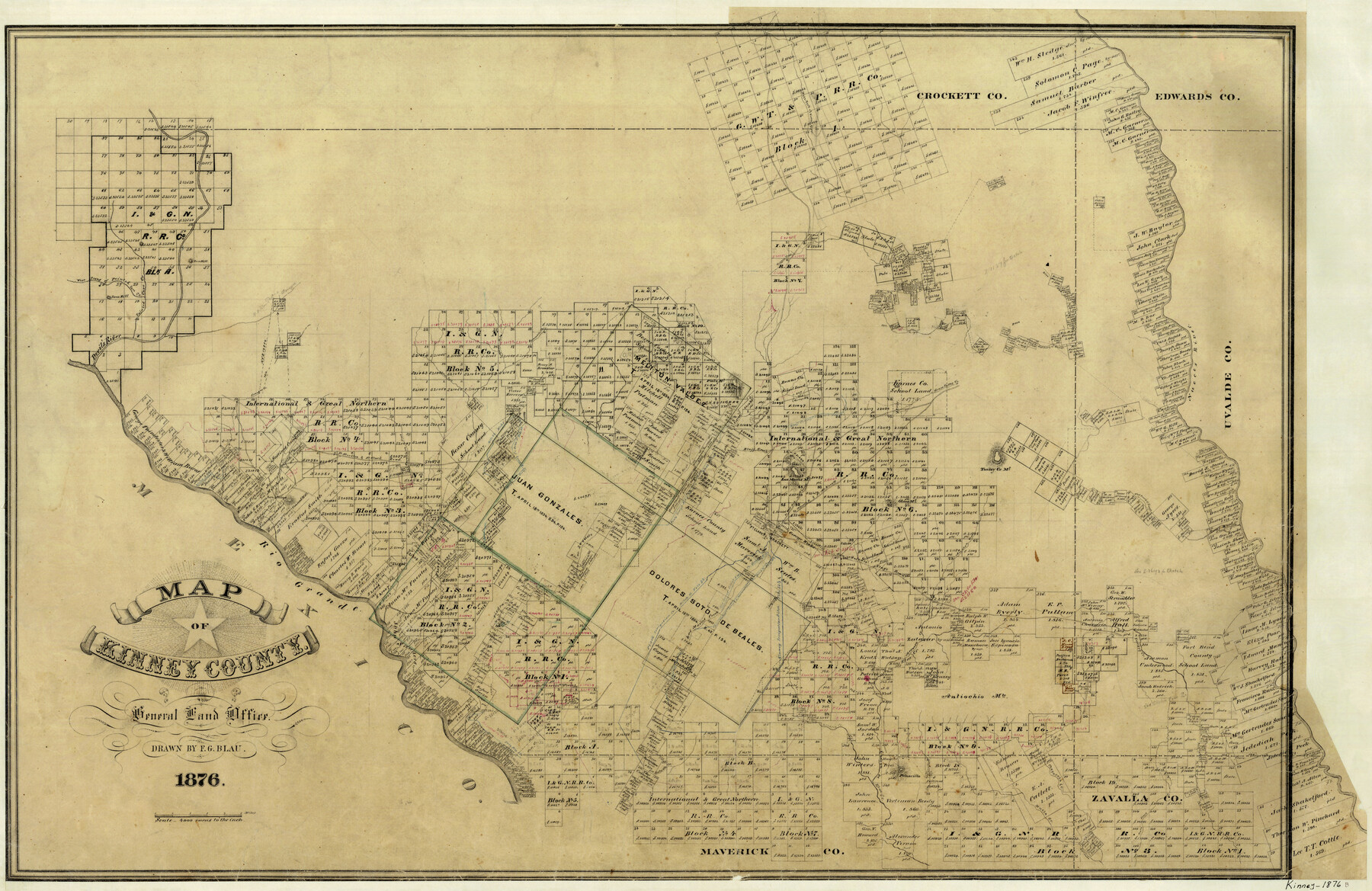 3776, Map of Kinney County, General Map Collection
