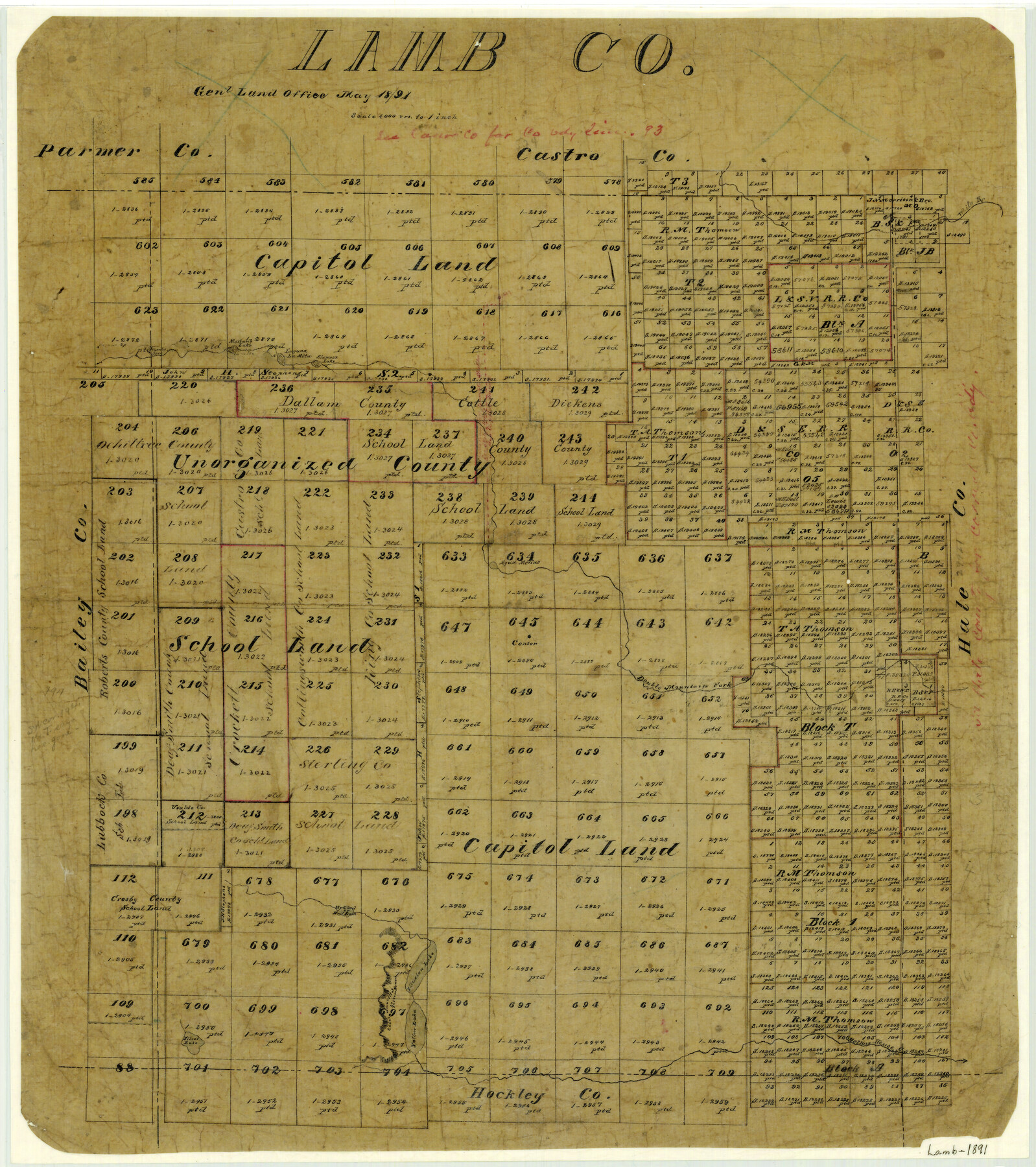 3791, Lamb County, General Map Collection