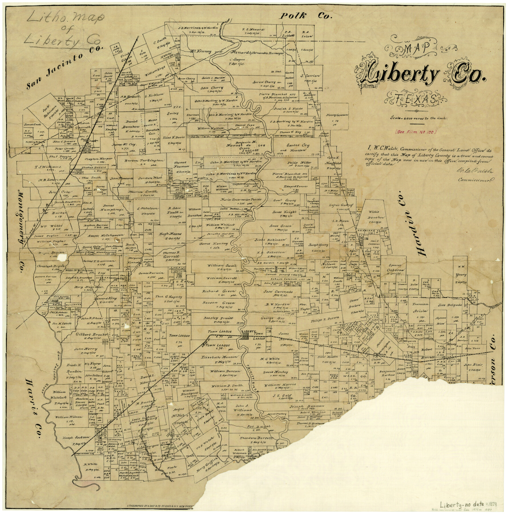 3814, Map of Liberty County Texas, General Map Collection
