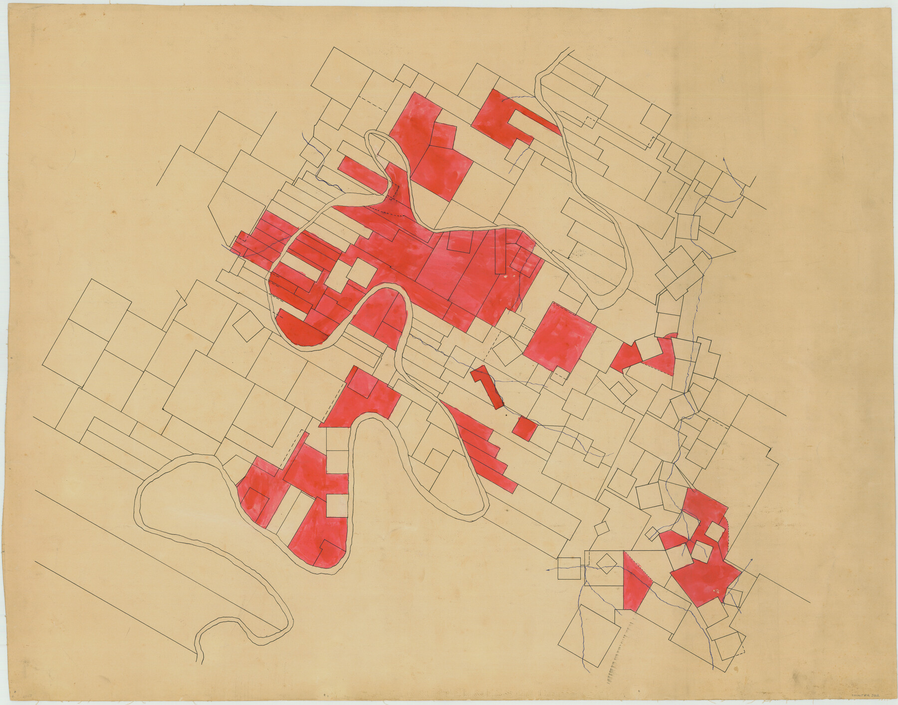 382, [Skeleton Sketch of Unlabeled Surveys in Travis County, Texas], Maddox Collection