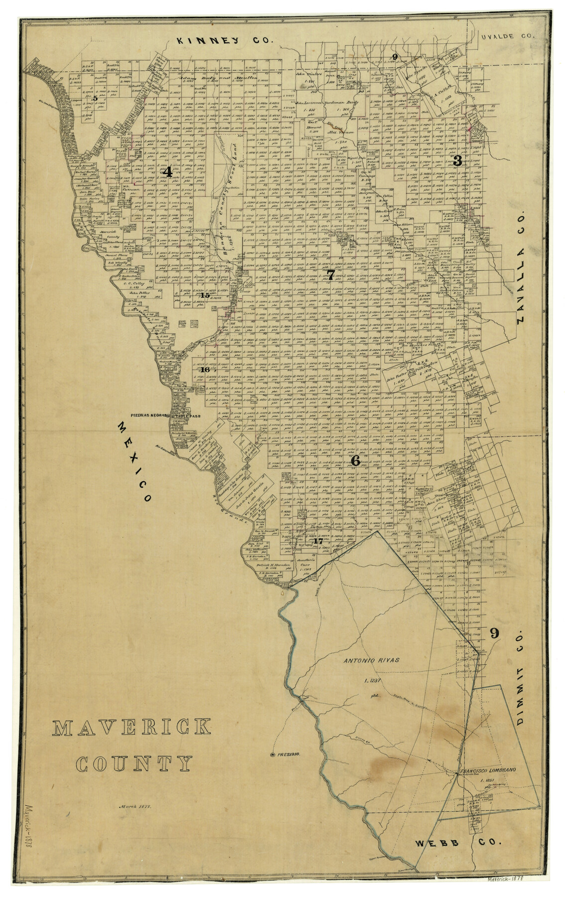 3851, Maverick County, General Map Collection

