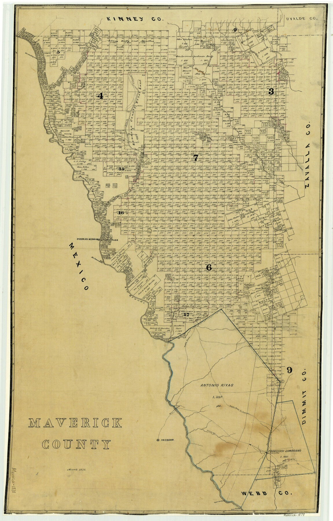 3851, Maverick County, General Map Collection