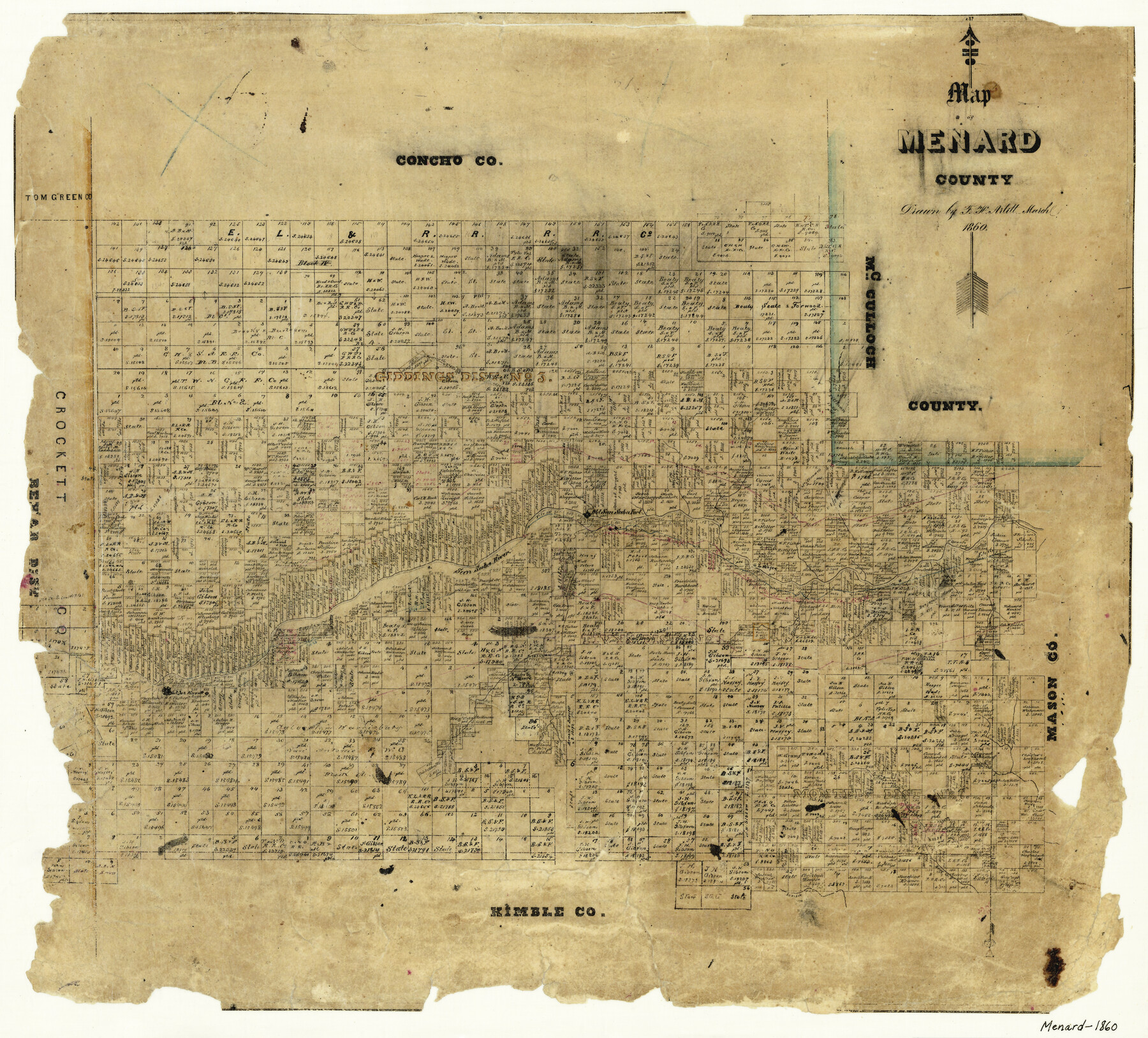3874, Map of Menard County, General Map Collection
