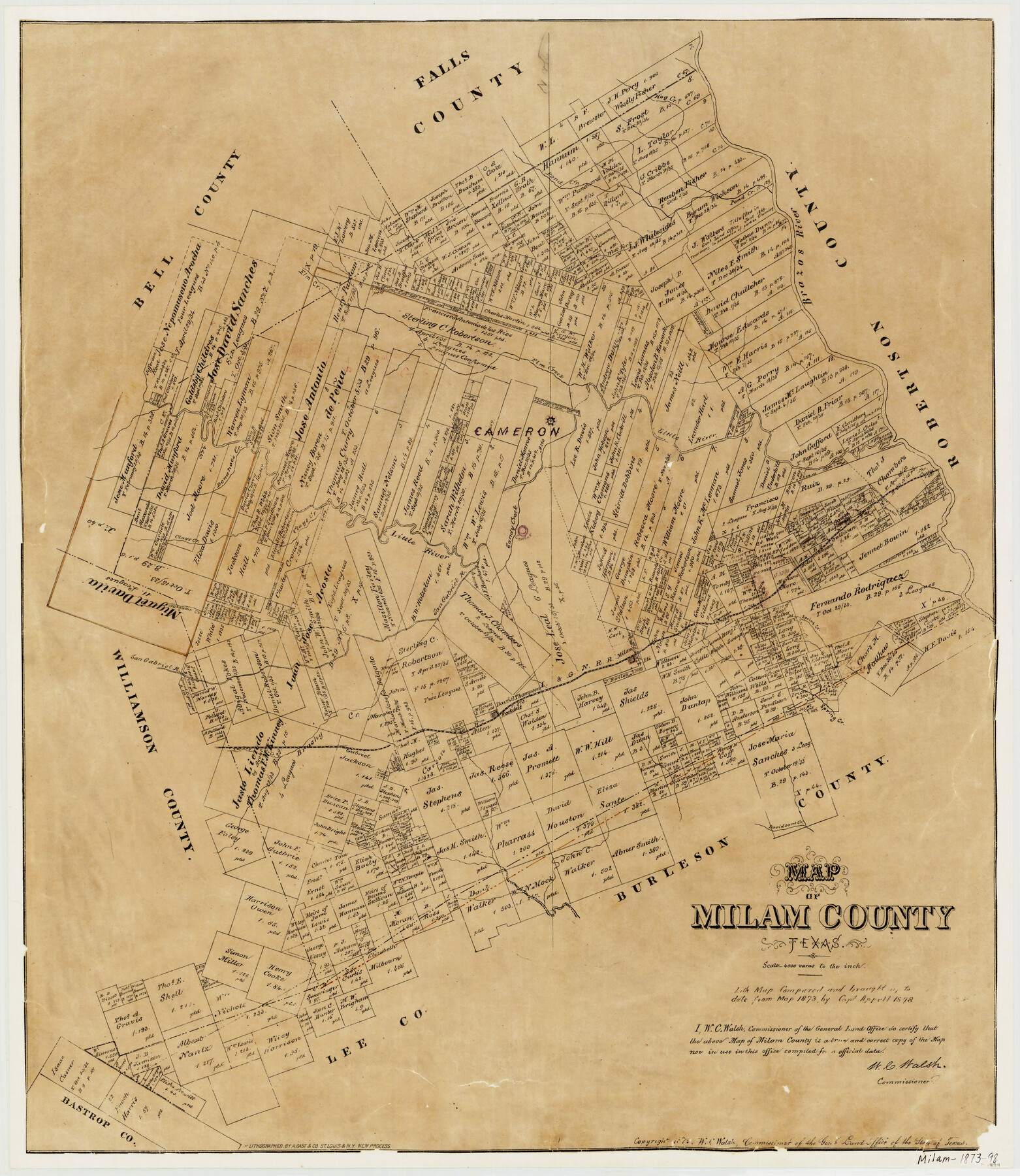 3879, Milam County Texas, General Map Collection