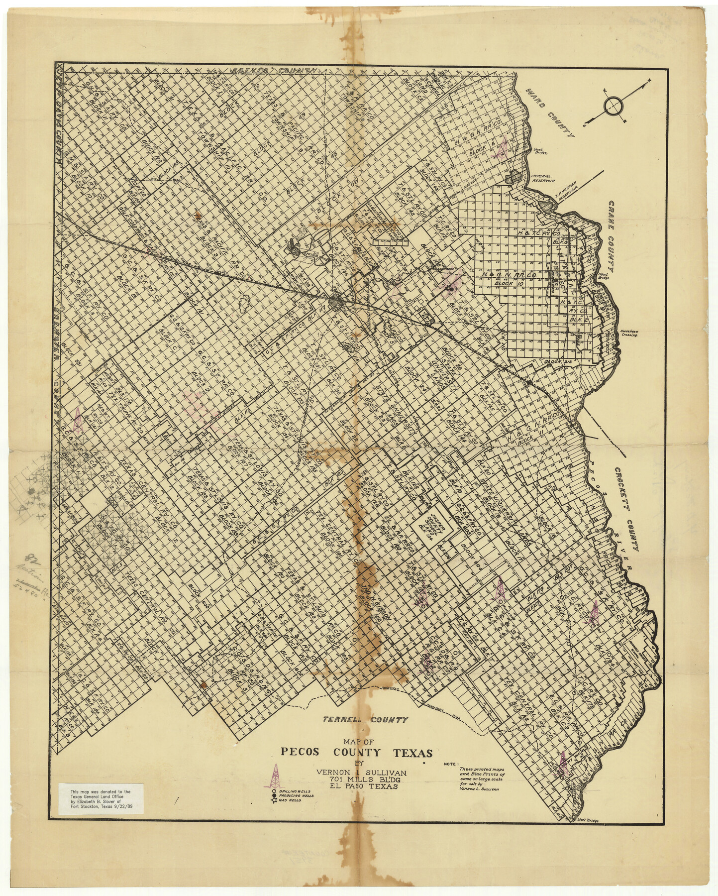 3951, Map of Pecos County Texas, General Map Collection