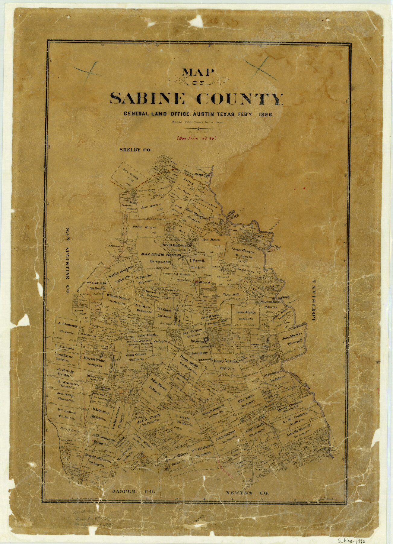 4010, Map of Sabine County, General Map Collection