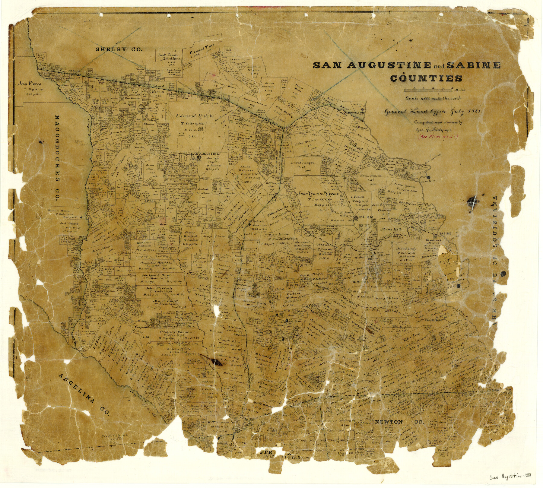 4012, San Augustine and Sabine Counties, General Map Collection