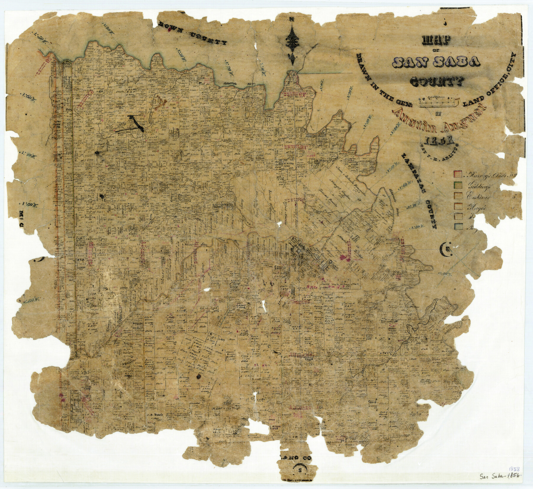 4019, Map of San Saba County, General Map Collection