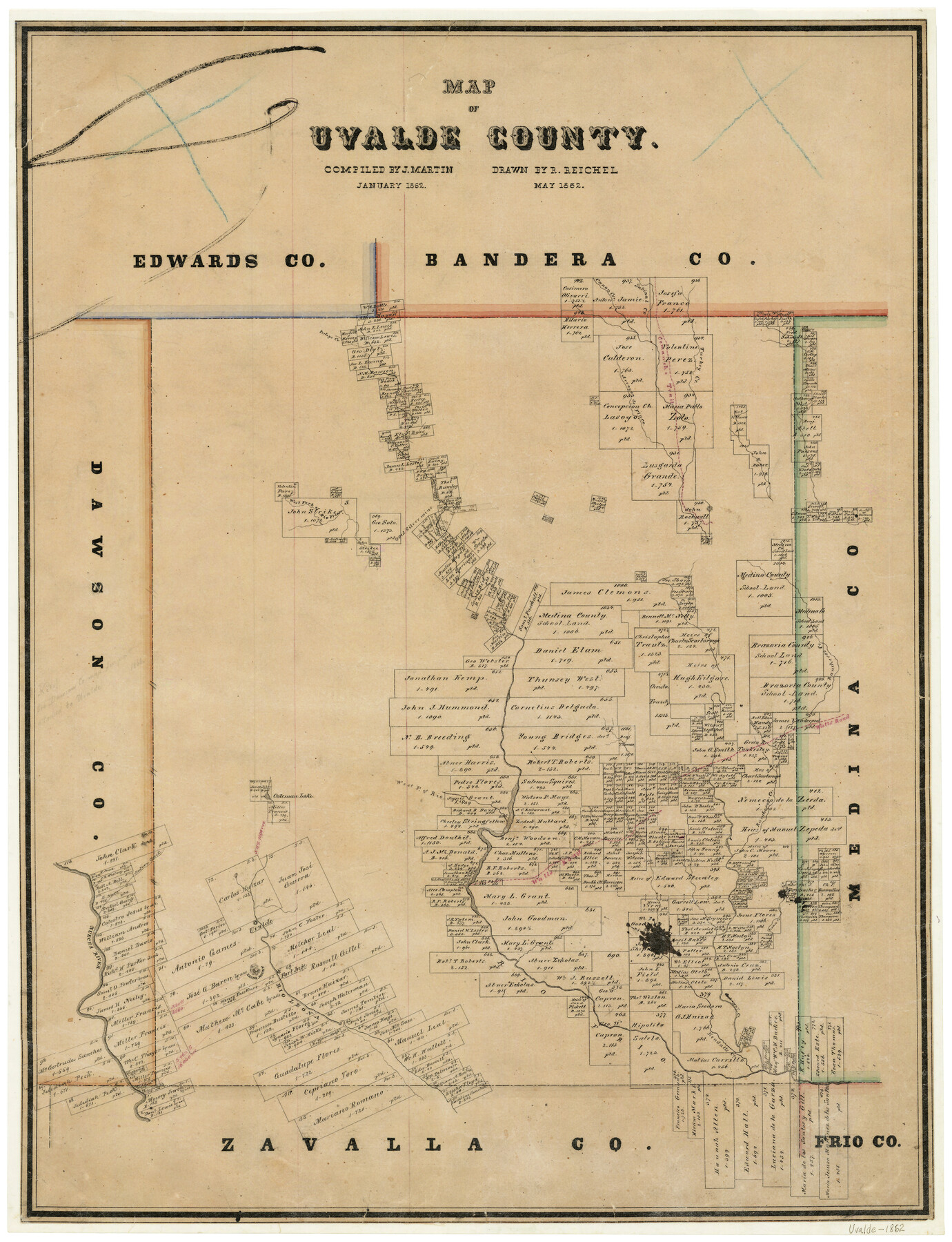 4109, Map of Uvalde County, General Map Collection