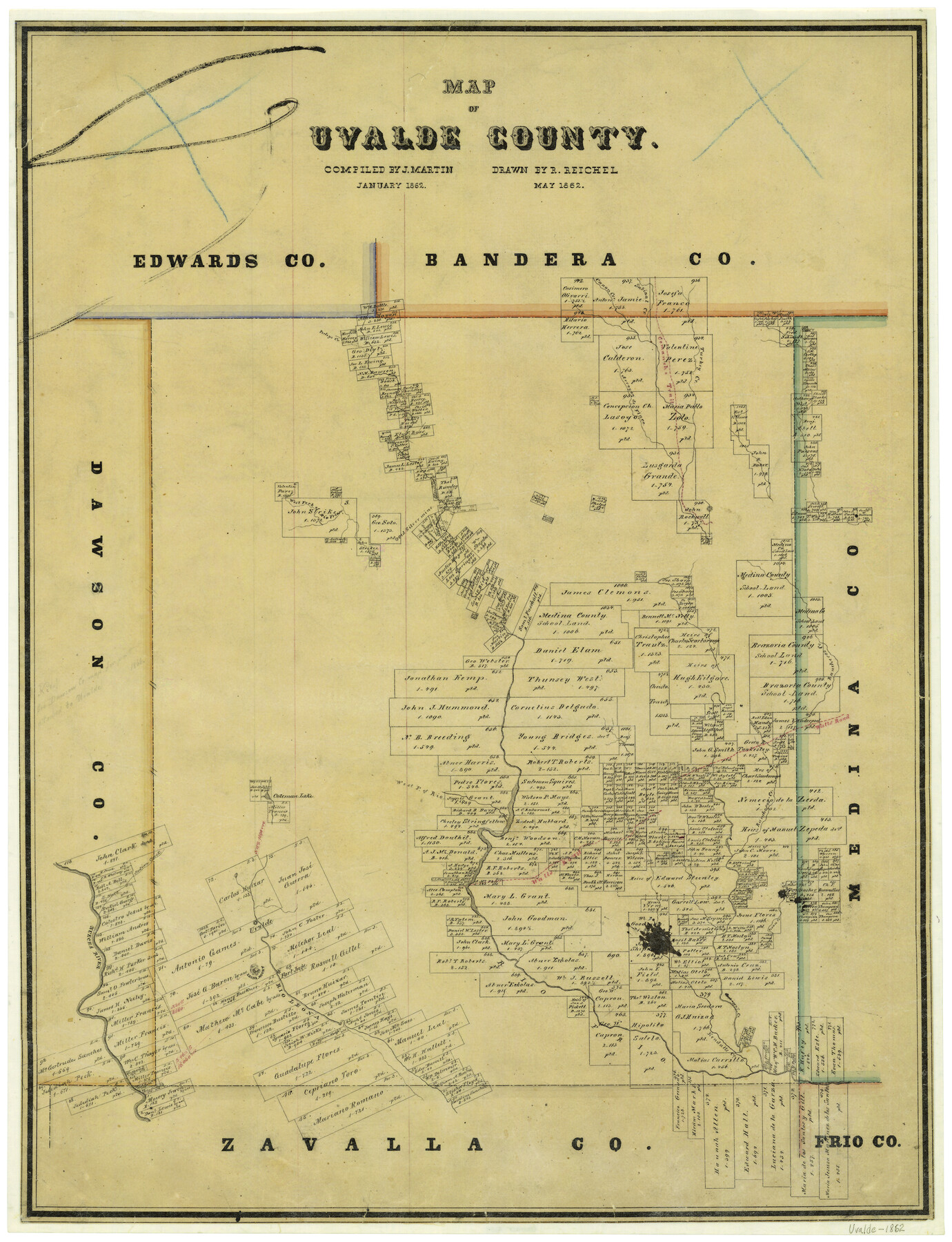 4109, Map of Uvalde County, General Map Collection