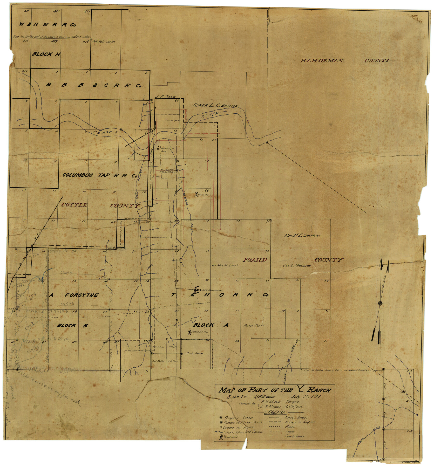 4442, Map of Part of the YL Ranch, Maddox Collection
