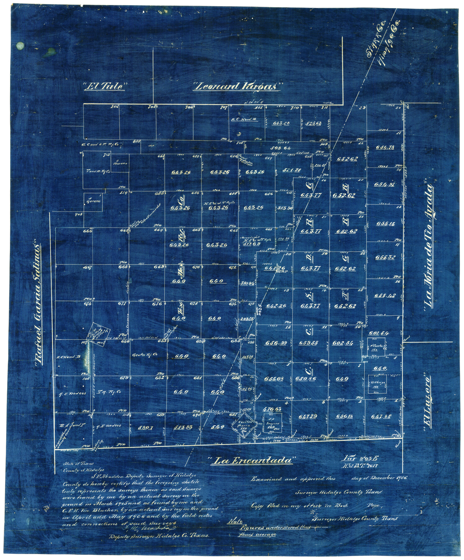 4452, [Tex Mex & CCSDRG&G Railroad Blocks in Starr and Hidalgo Counties, Texas], Maddox Collection