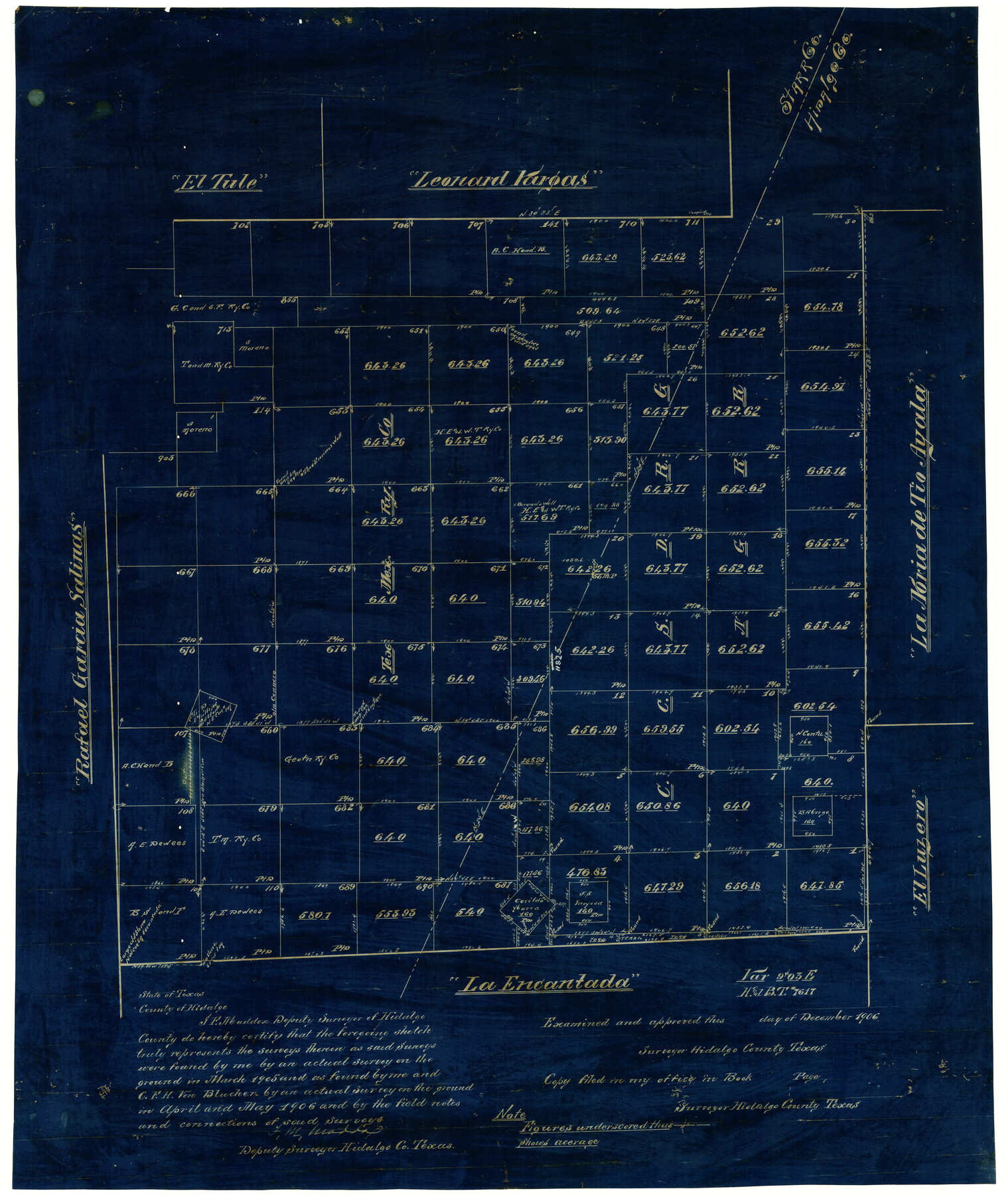 4452, [Tex Mex & CCSDRG&G Railroad Blocks in Starr and Hidalgo Counties, Texas], Maddox Collection