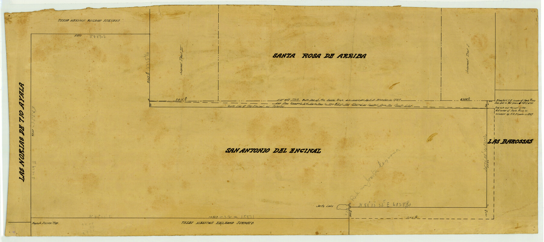 4457, [Sketch of San Antonio del Encinal, Hidalgo County, Texas], Maddox Collection