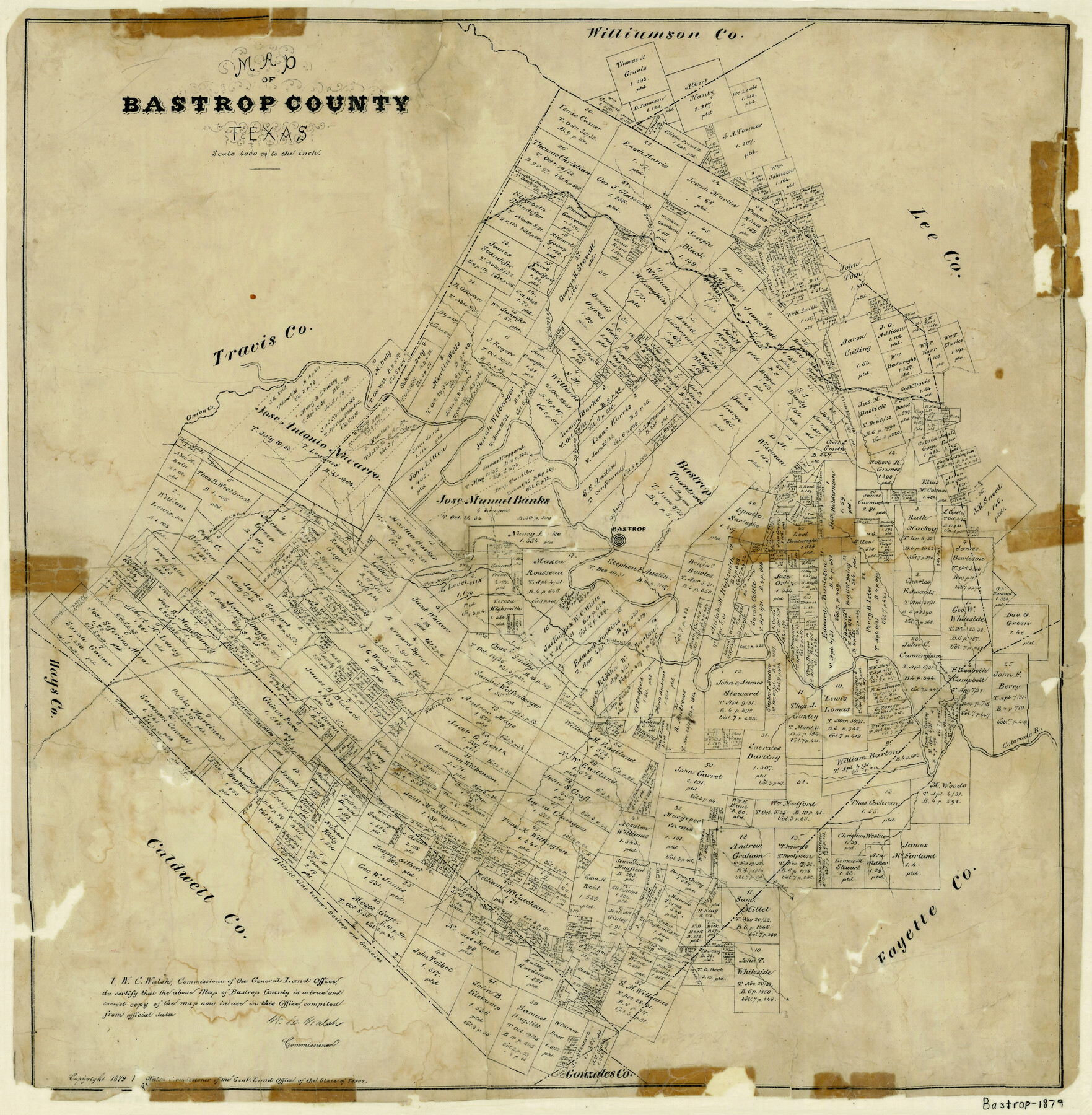 4507, Map of Bastrop County, Texas, General Map Collection