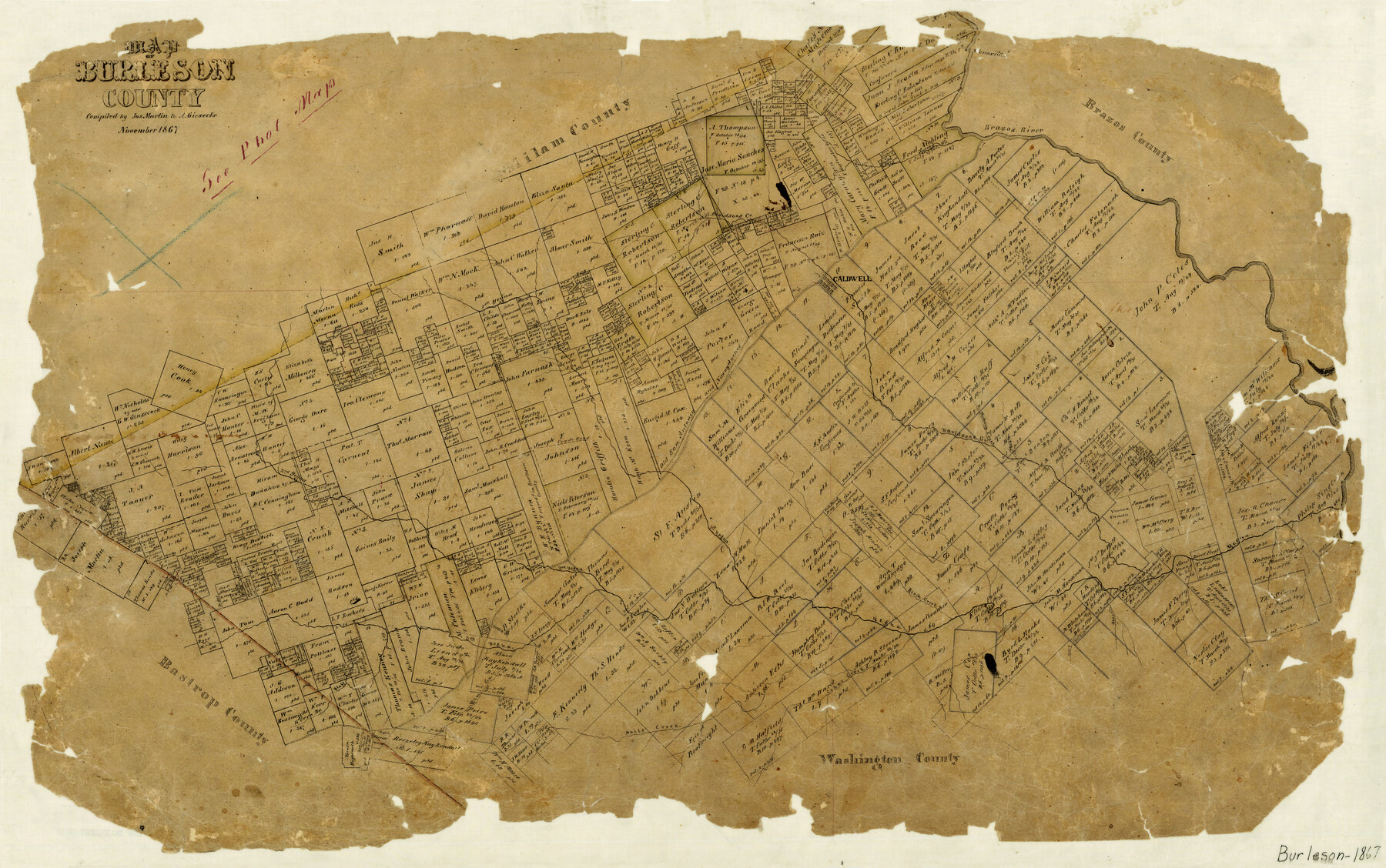 4511, Map of Burleson County, General Map Collection