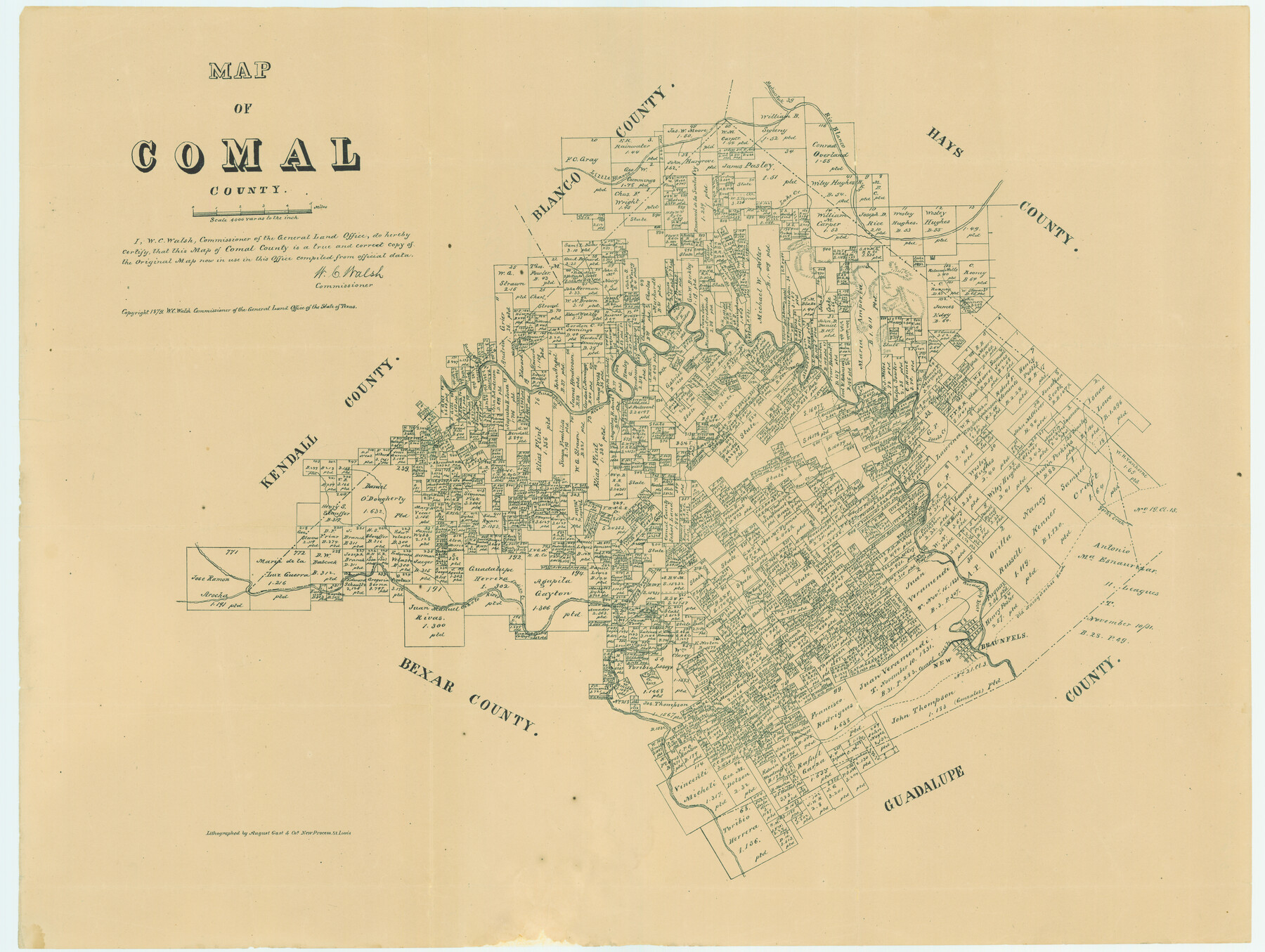 4521, Map of Comal County, General Map Collection