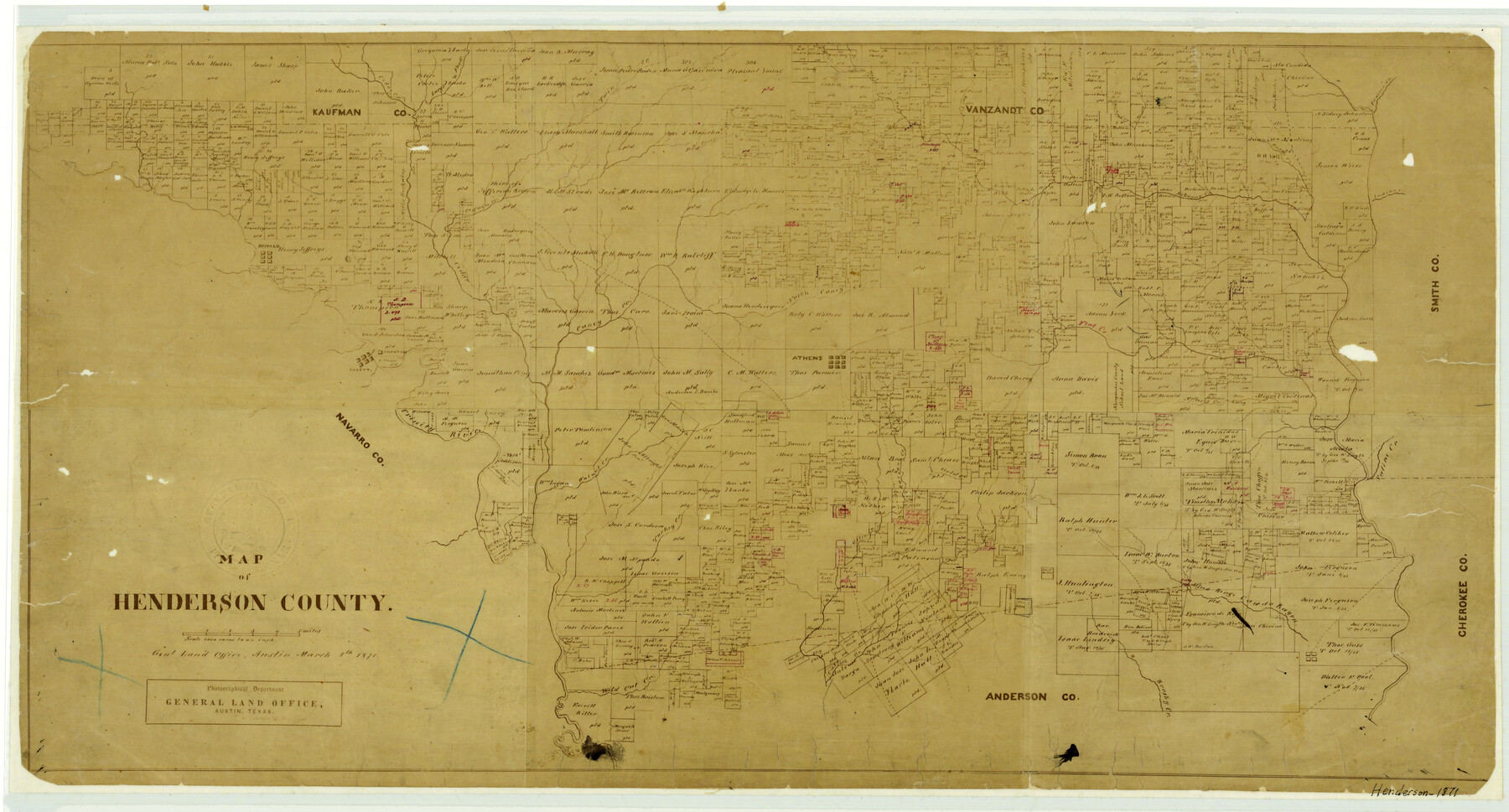 4563, Map of Henderson County, General Map Collection