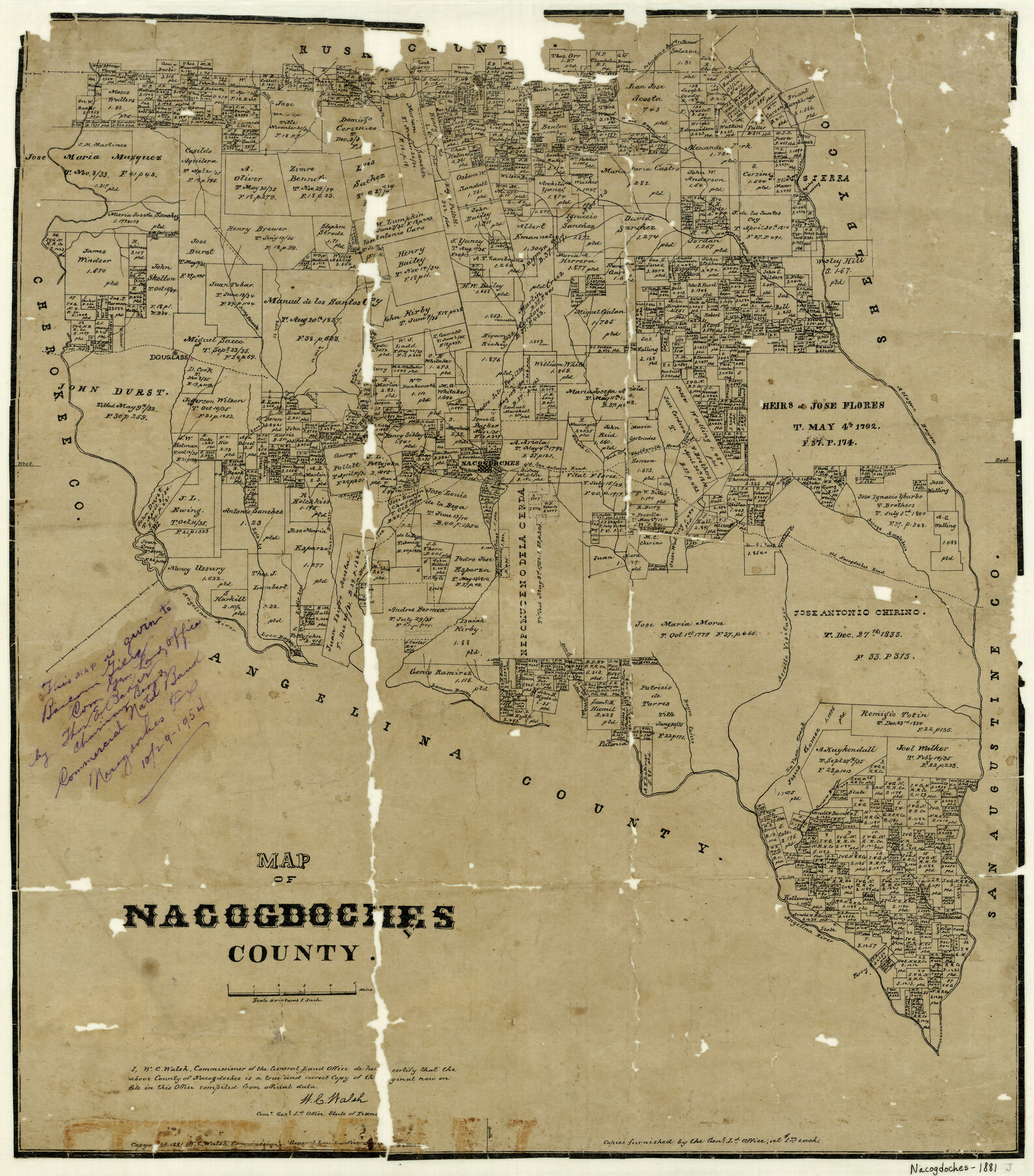 4599, Map of Nacogdoches County, General Map Collection
