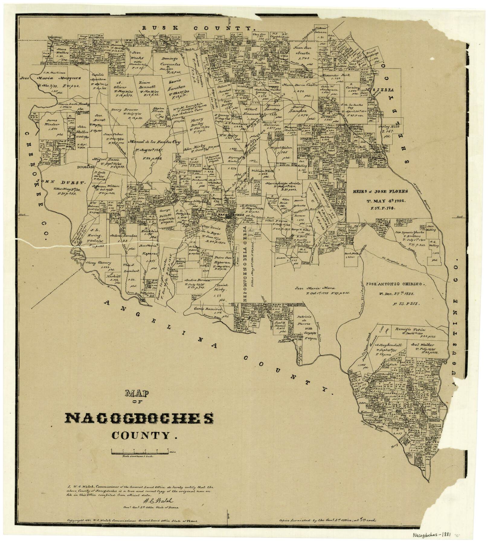 4606, Map of Nacogdoches County, General Map Collection