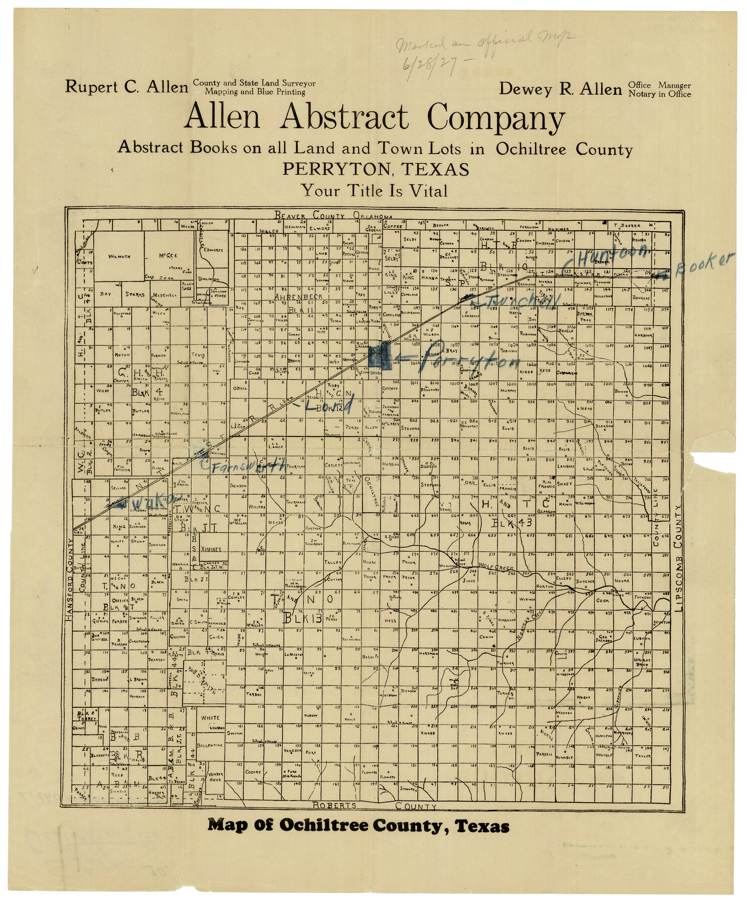 4610, Map of Ochiltree County, Texas, General Map Collection