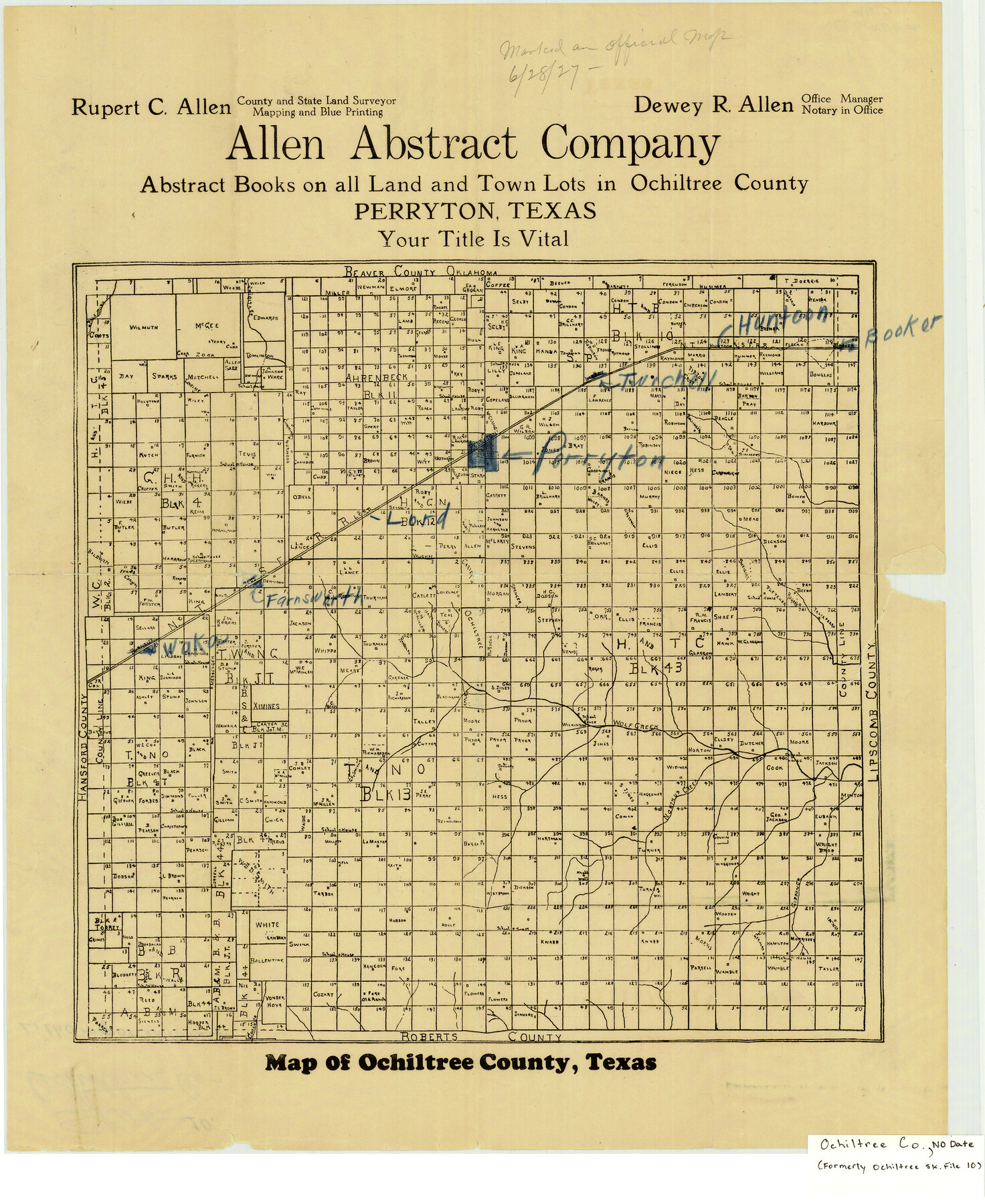 4610, Map of Ochiltree County, Texas, General Map Collection