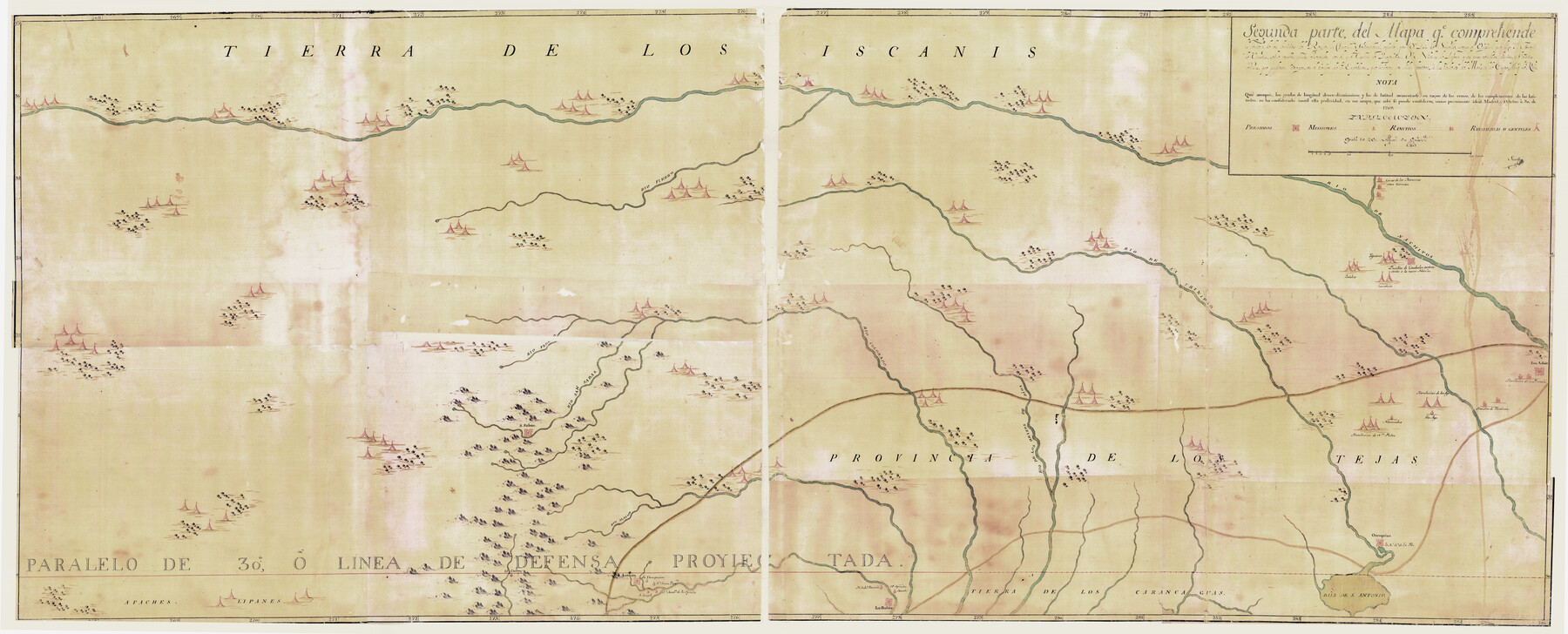 4667, Segunda parte del Mapa, que comprende la Frontera, de los Dominios del Rey, en la America Septentrional, General Map Collection