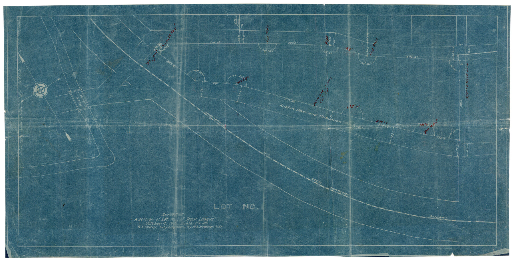 477, Survey of a Portion of Lot. No. 1 of Spear League, Maddox Collection
