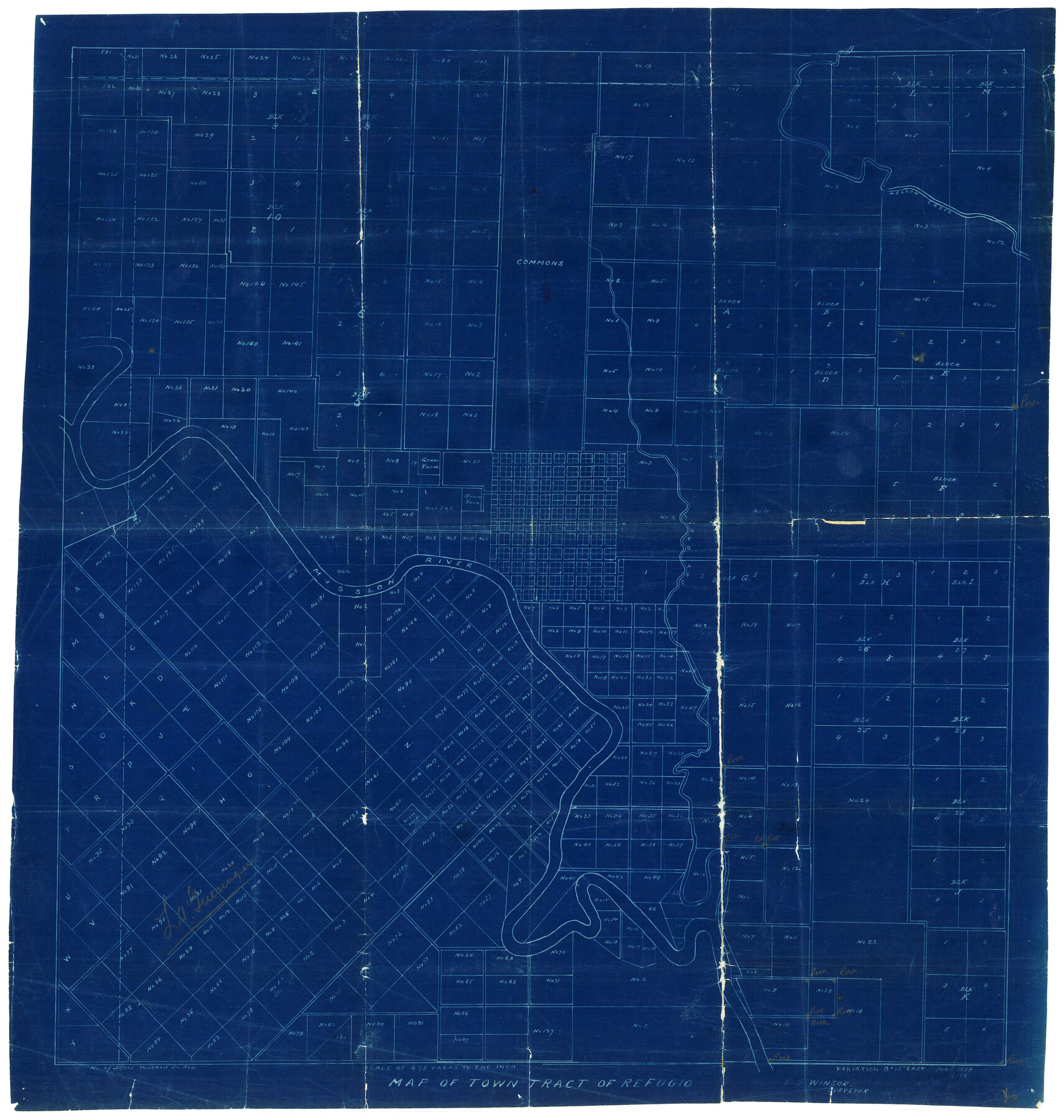 4829, Map of Town Tract of Refugio, General Map Collection