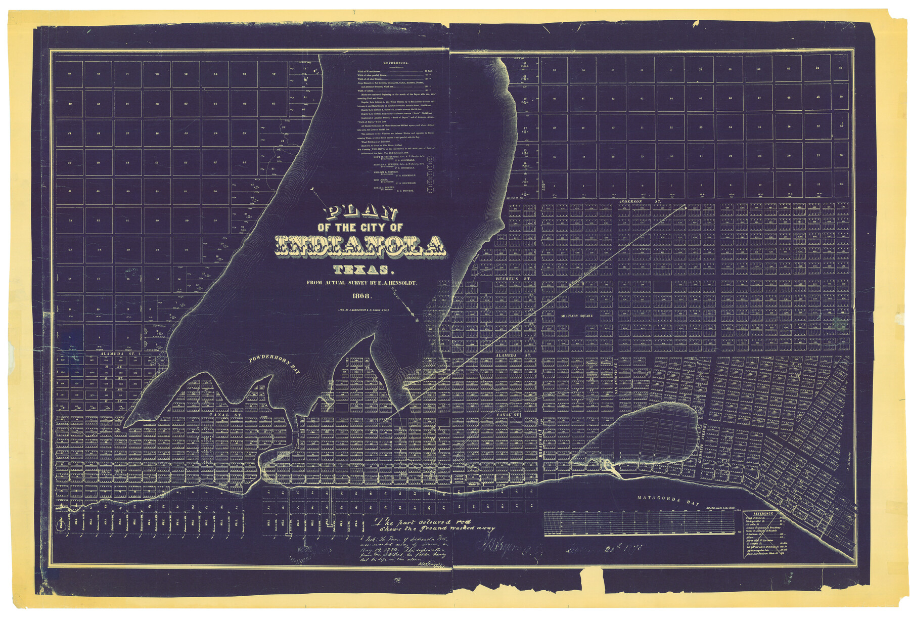 4835, Plan of the City of Indianola, Texas, General Map Collection