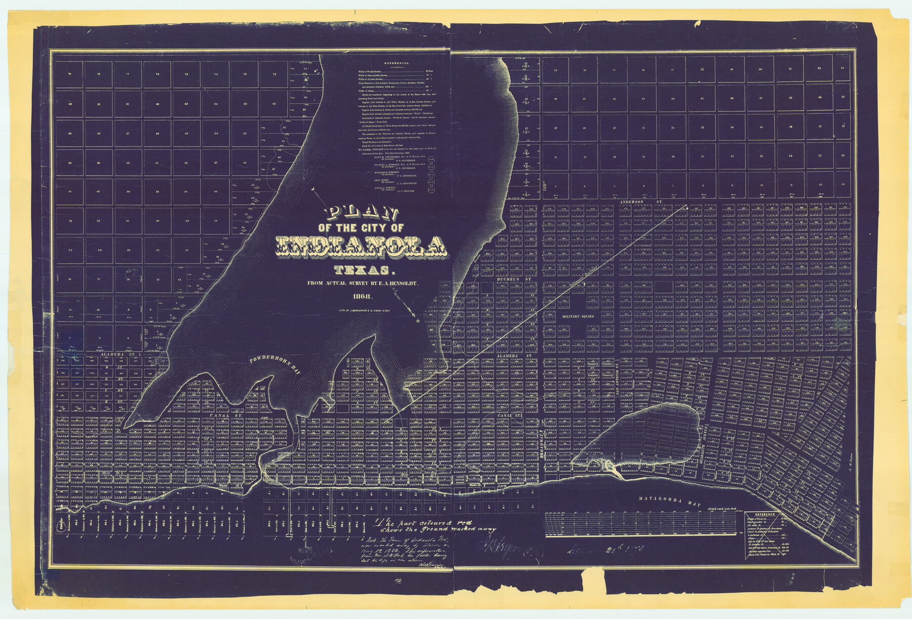 4835, Plan of the City of Indianola, Texas, General Map Collection