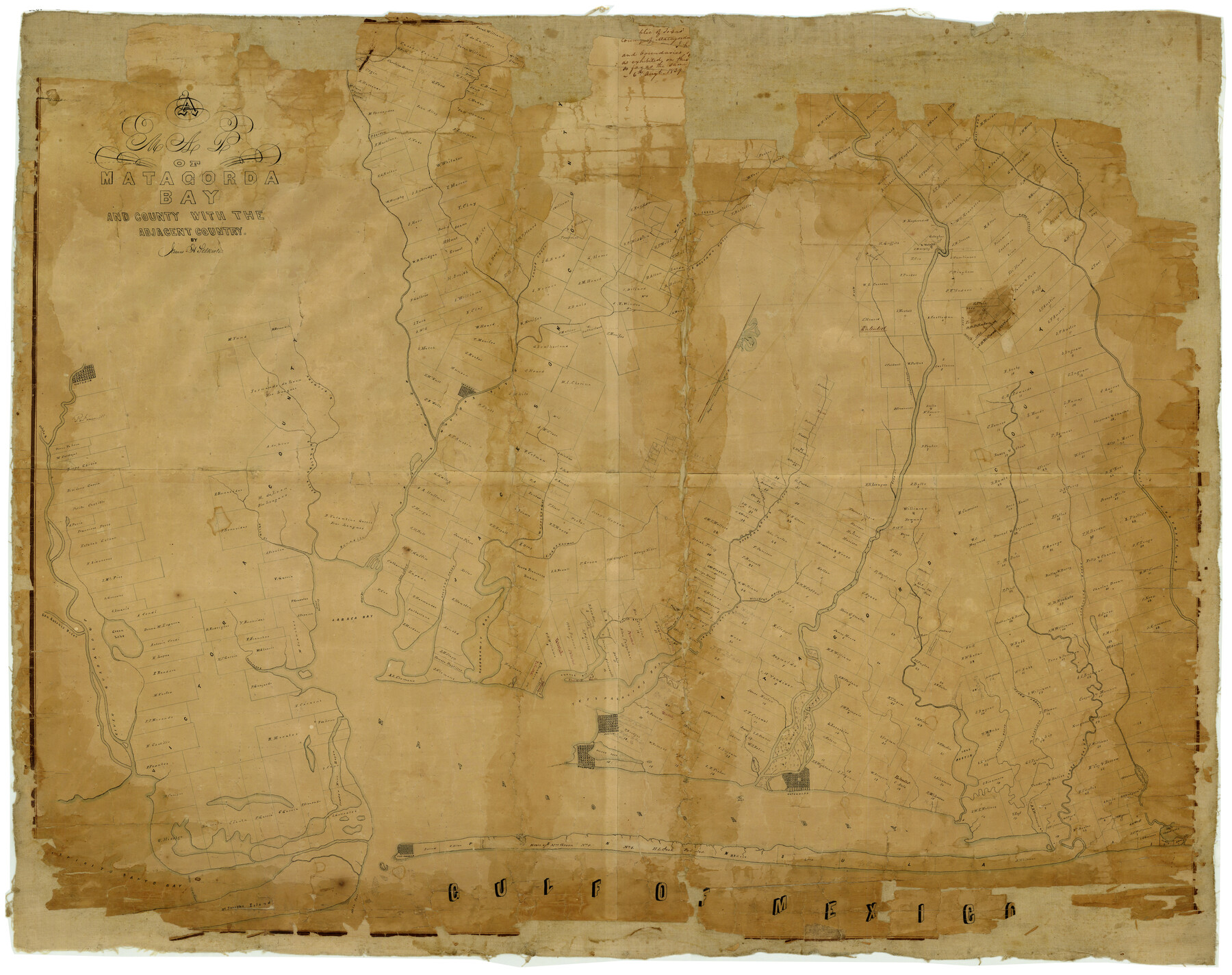 4855, A Map of Matagorda Bay and County With the Adjacent County, General Map Collection