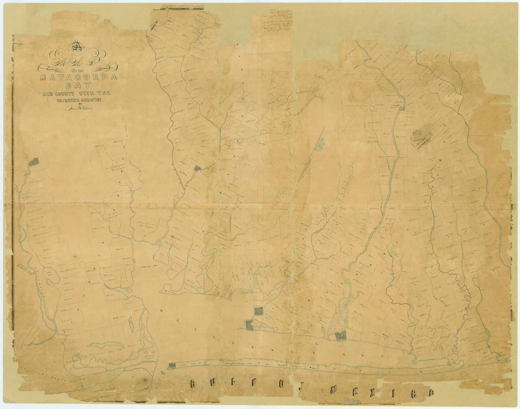 4855, A Map of Matagorda Bay and County With the Adjacent County, General Map Collection
