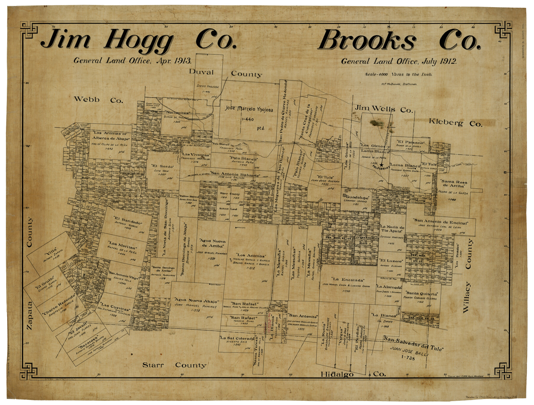 4894, Jim Hogg Co. / Brooks Co., General Map Collection
