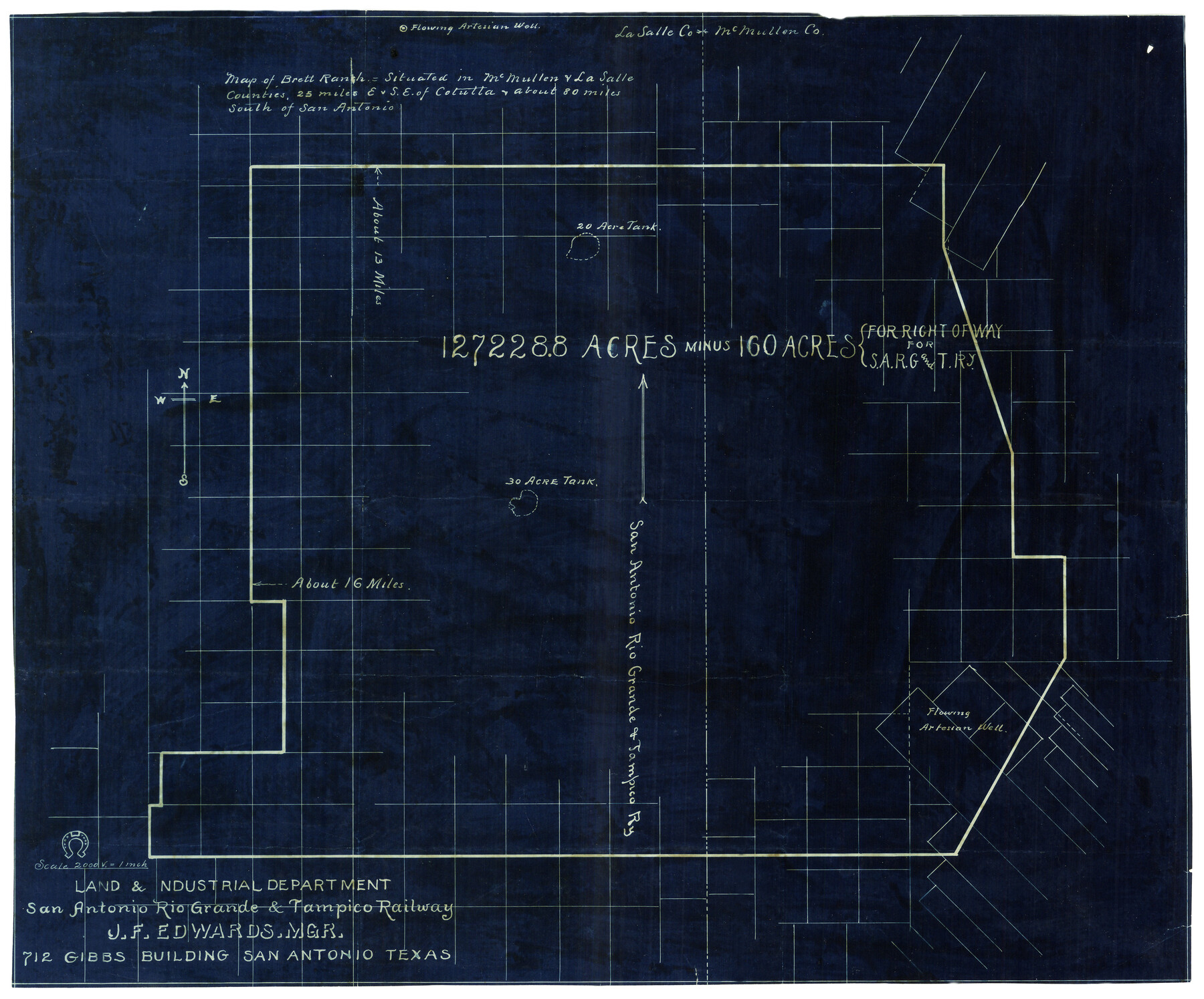 5068, Map of Brett Ranch situated in McMullen & La Salle Counties, Maddox Collection