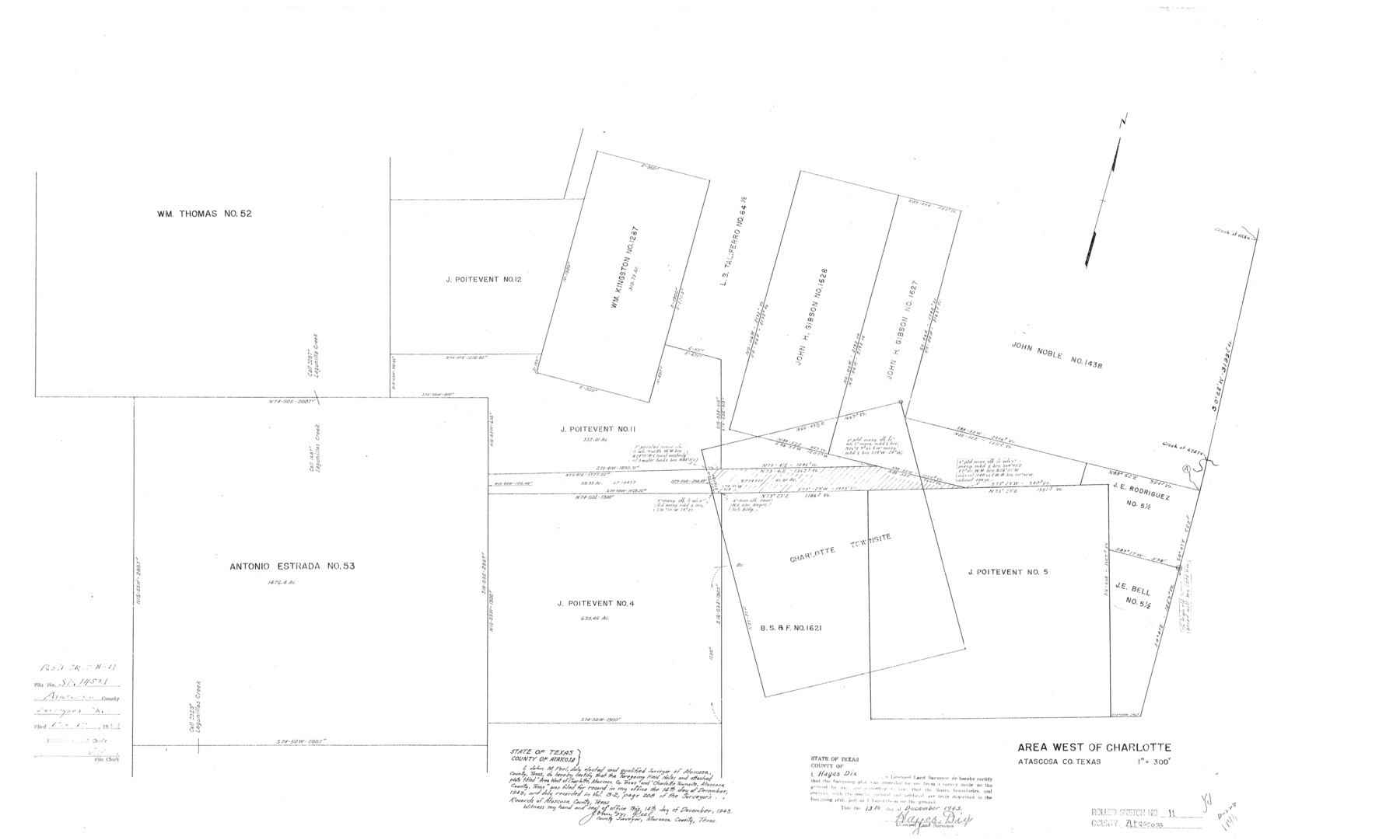5094, Atascosa County Rolled Sketch 11, General Map Collection